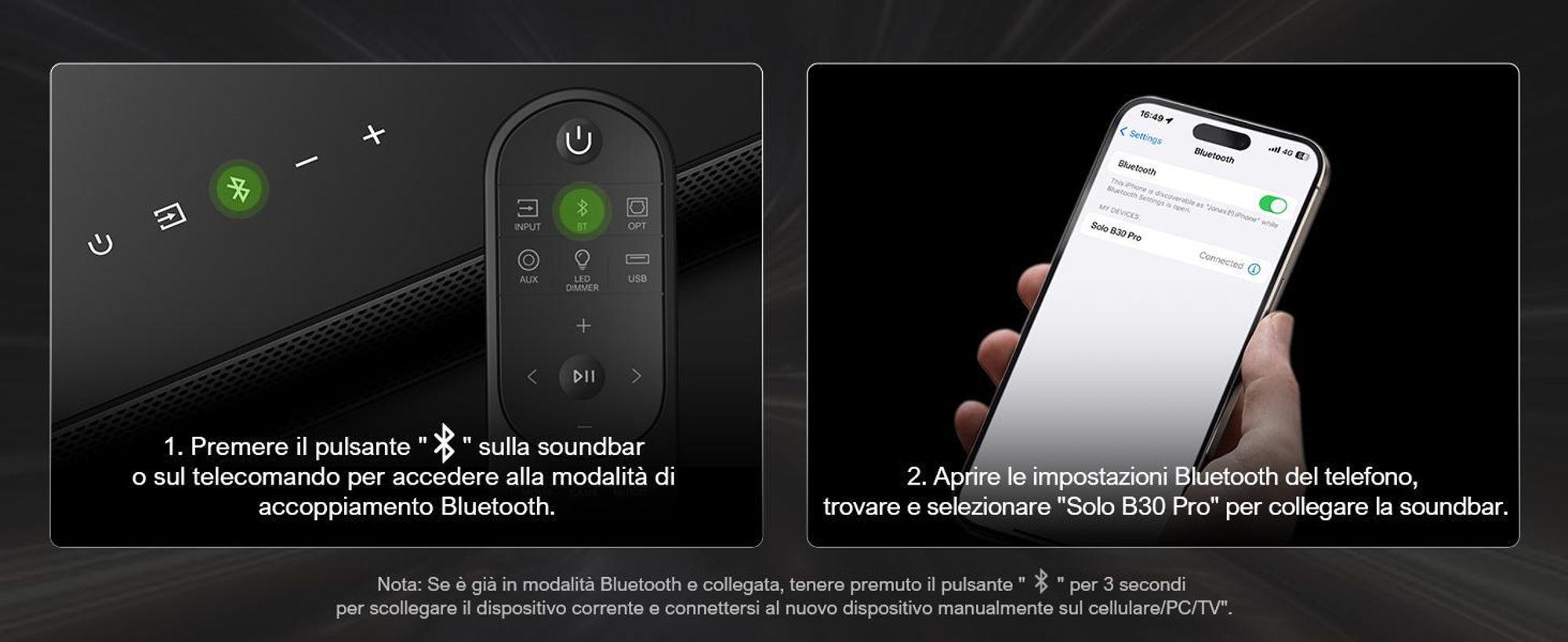 ULTIMEA Soundbar a 2.1 canali per TV con bassi regolabili, controllo tramite app, soundbar all-in-one, altoparlante TV Bluetooth 5.4, Poseidon M20