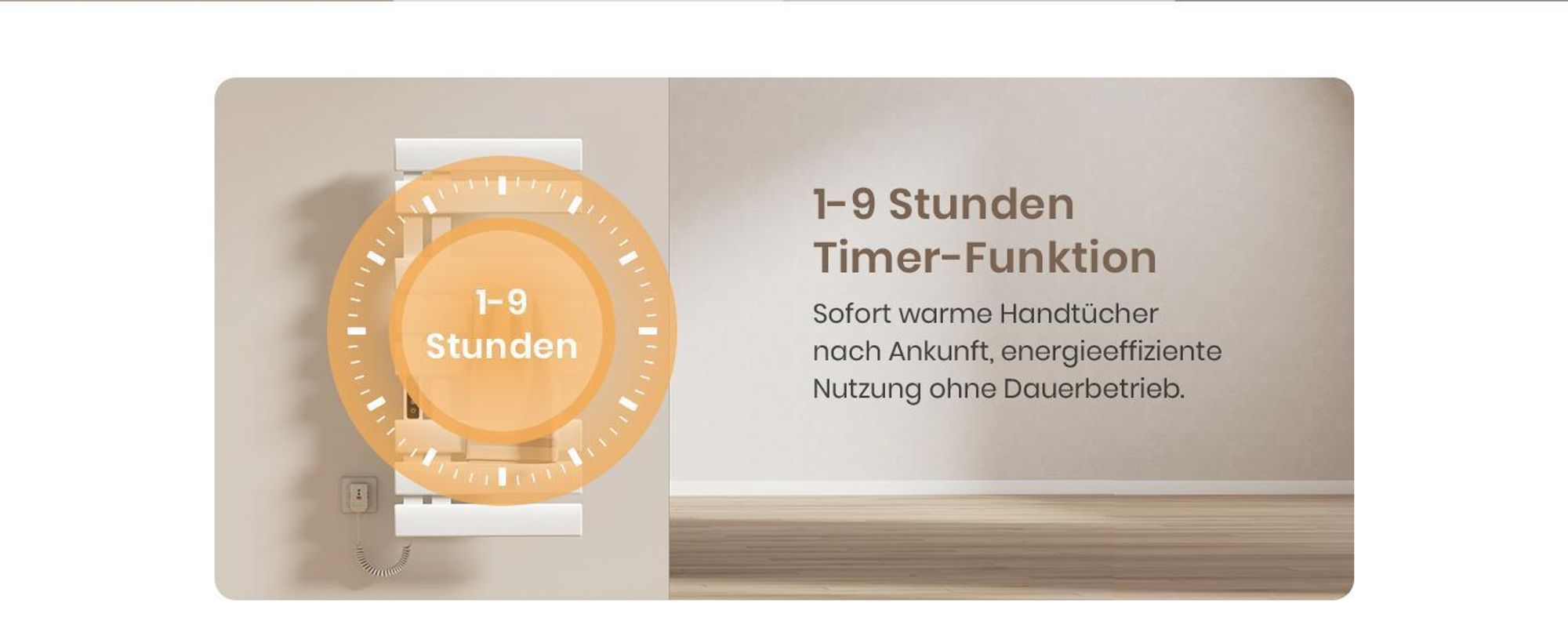 EMKE Handtuchwärmer elektrisch Intelligente Badheizkörper, 1300X500mm 440W Handtuchheizkörper Wifi APP Steurung Touch LCD Timer 1-9H, IPX5 Weiß