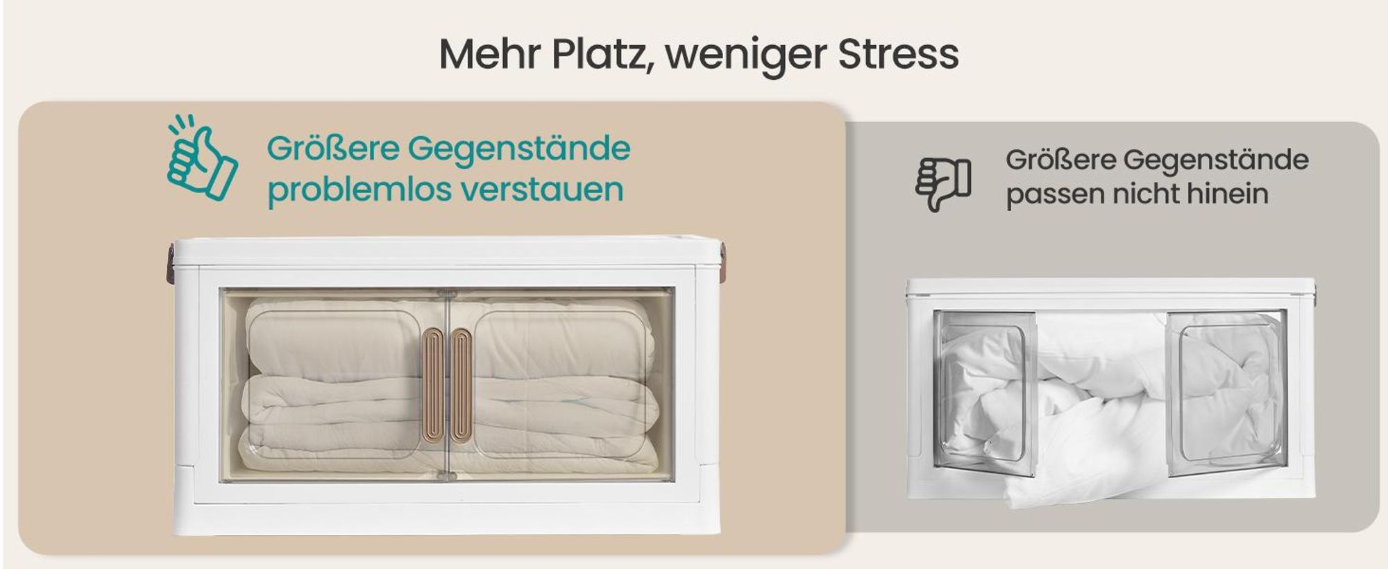 SONGMICS Aufbewahrungsboxen mit Deckel, Organizer auf Rollen, 100 L