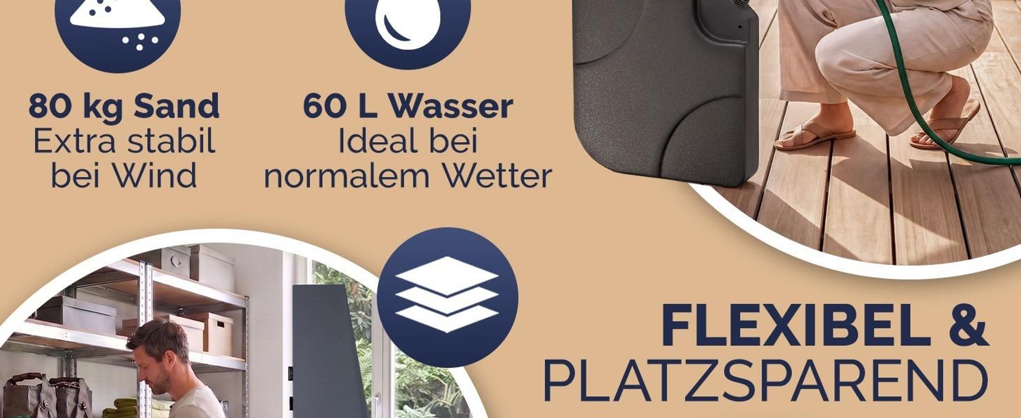 CASARIA® Ampelschirm 350 cm Komplettset inkl. 4 Gewichte & Schutzhülle – Garten Sonnenschirm UV 80+ neigbar schwenkbar mit Kurbel rund Anthrazit