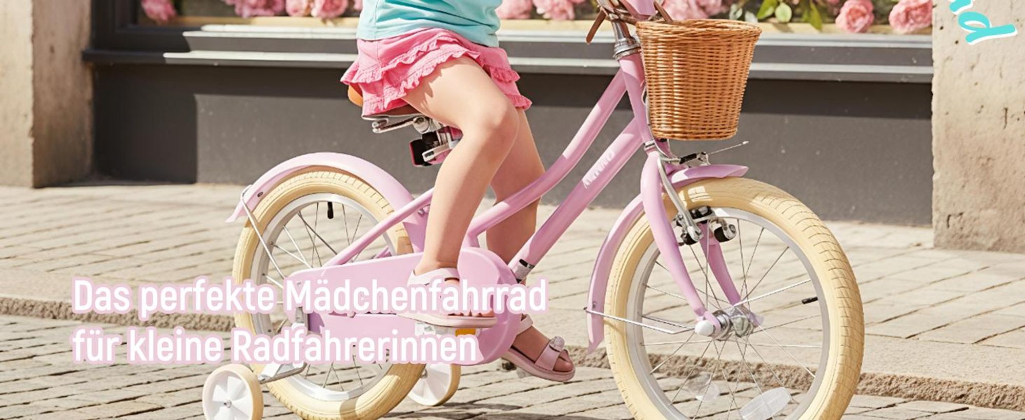 KEANO Prinzessin Kinderfahrrad für Mädchen in 12,16,20 Zoll, mit Weidenkorb, Doppelbremse sowie Kettenschutz