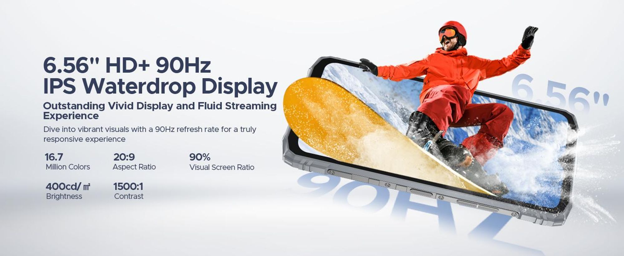DOOGEE Blade10 Ultra Energy – robustní outdoorový smartphone, Android 16,  IP68/IP69K, 6,56" displej s obnovovací frekvencí 90 Hz, baterie 6150 mAh, 36+128 GB, fotoaparát 64 MP, NFC, čtečka otisků prstů, bez smlouvy
