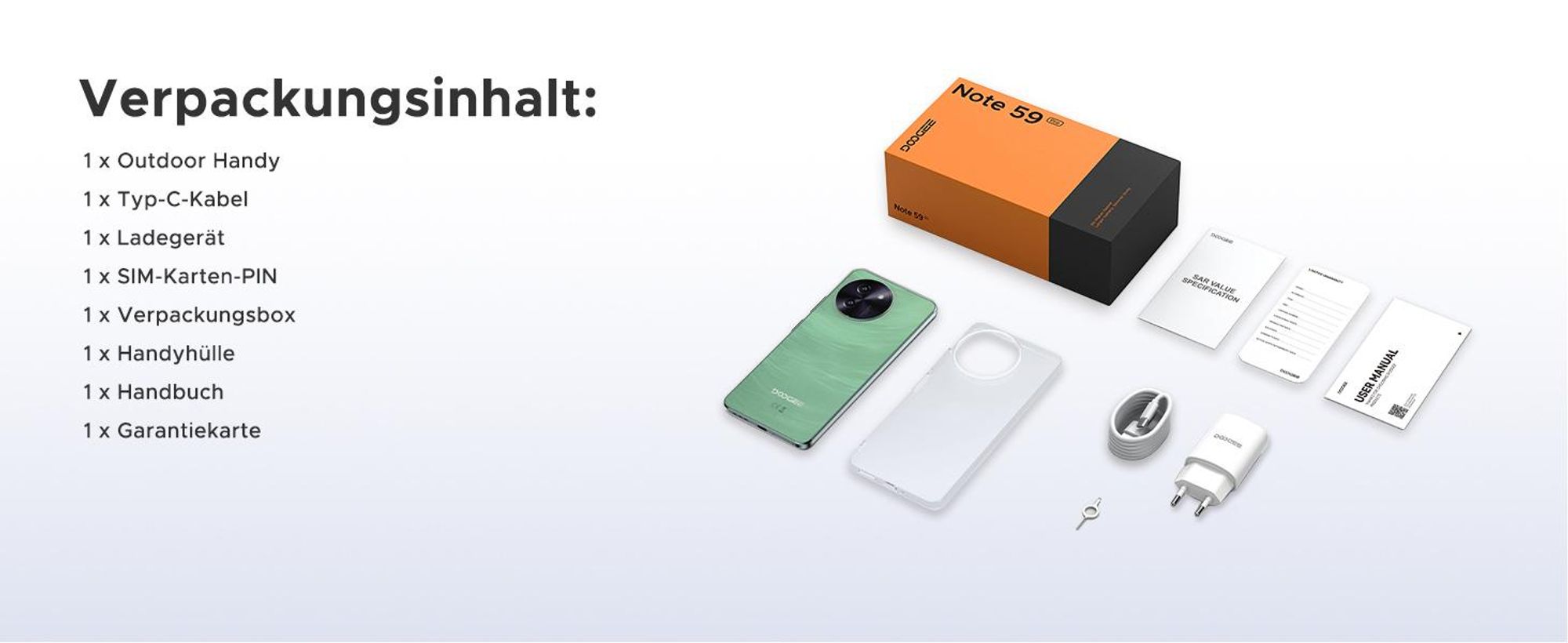 DOOGEE Note59 Pro Smartphone Handy, Android 16, 6,75" 120Hz, 6250mAh Akku, 32GB+256GB, 5G, 16MP, NFC, Fingerabdruck, ohne Vertrag