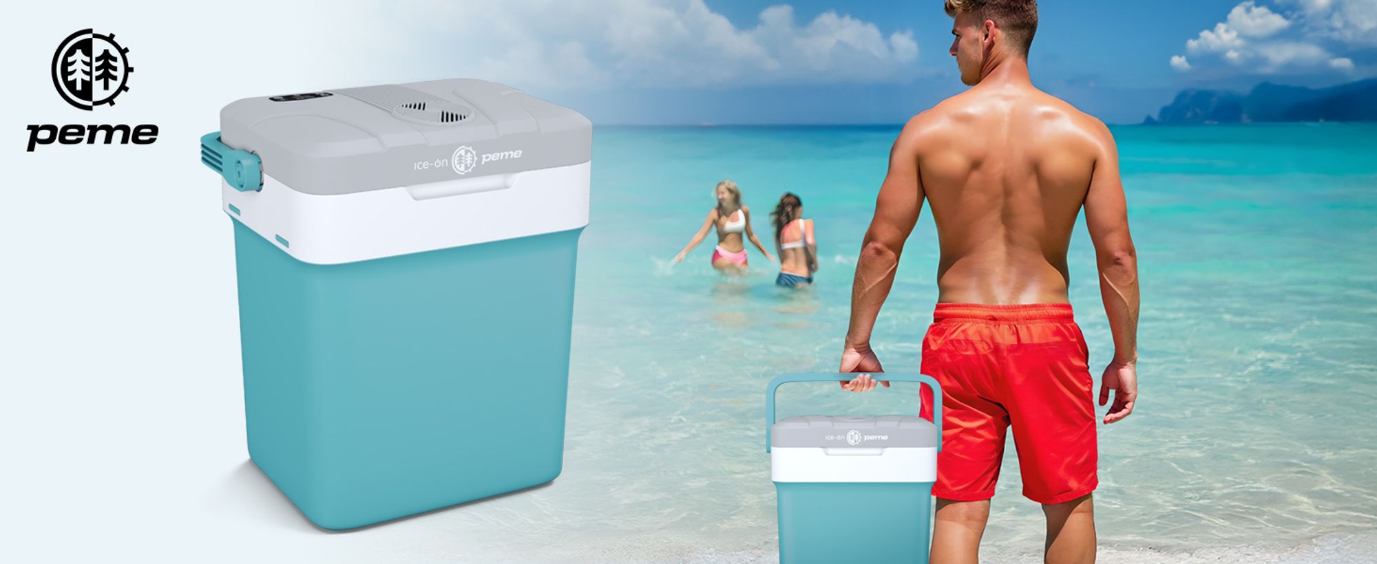 PEME Essential 26 L Elektrická chladiaca taška do auta – s napájaním zo zásuvky, termoelektrická chladiaca taška do auta, kempingová minichladnička, taška na udržiavanie teploty, USB, extrémne tichá