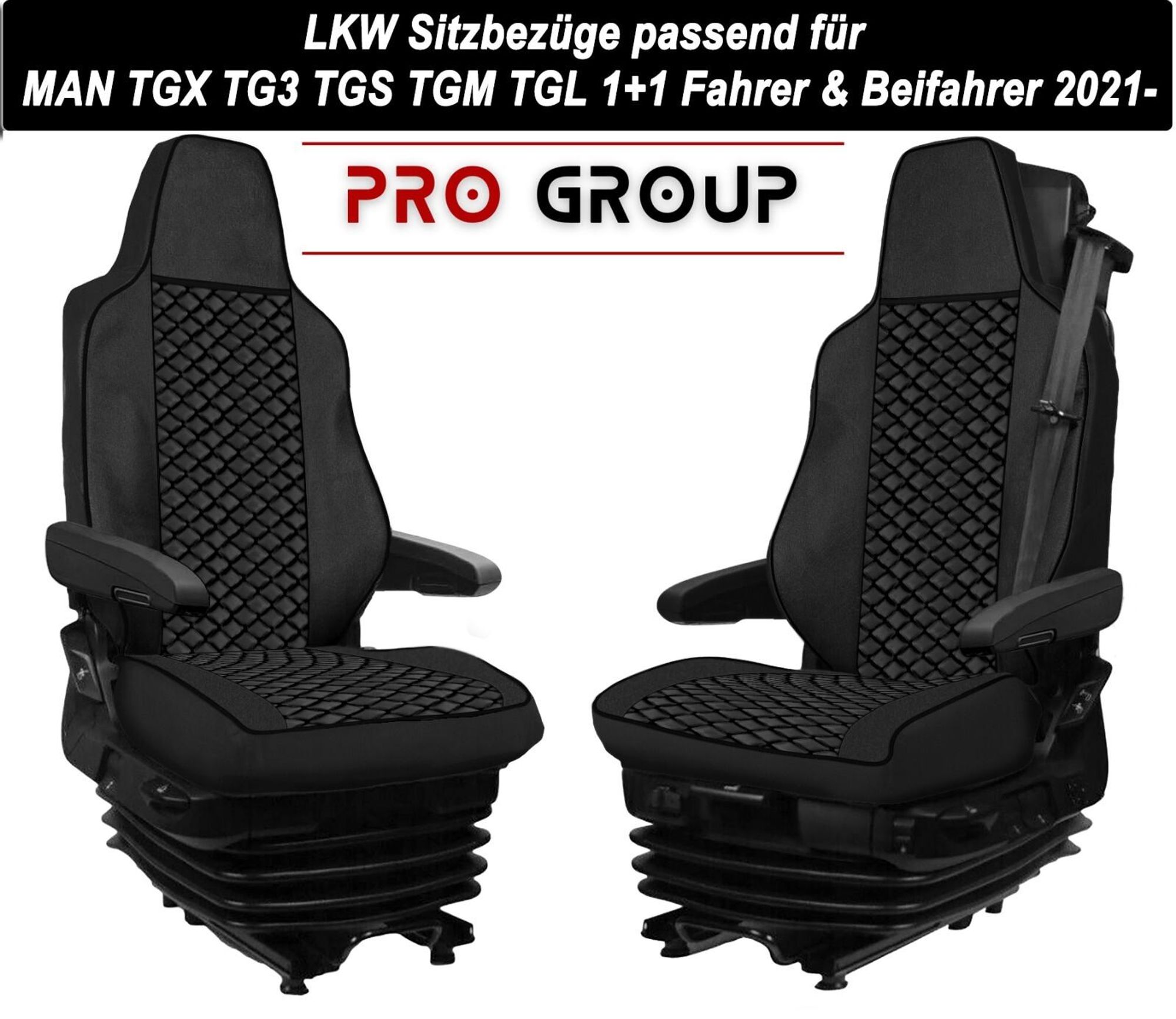 LKW Sitzbezüge Schonbezüge fur MAN TGX TG3 TGS TGM TGL Schwarz 2021-