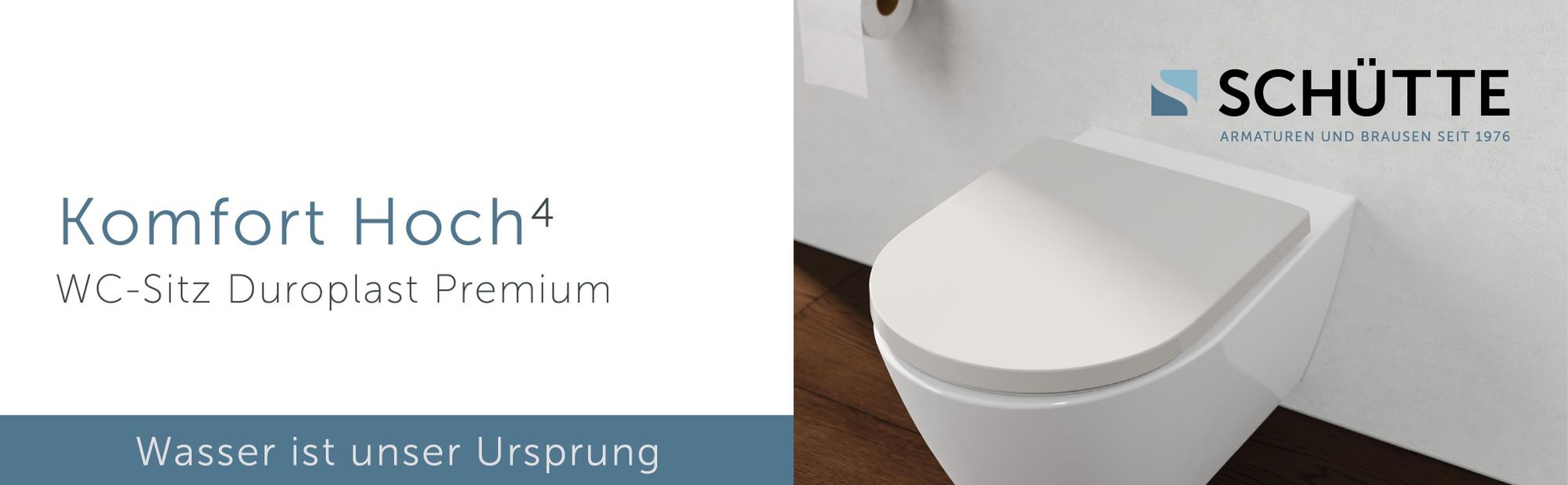 SCHÜTTE Duroplast WC-Sitz D-Form WHITE, PREMIUM, mit Absenkautomatik und Schnellverschluss