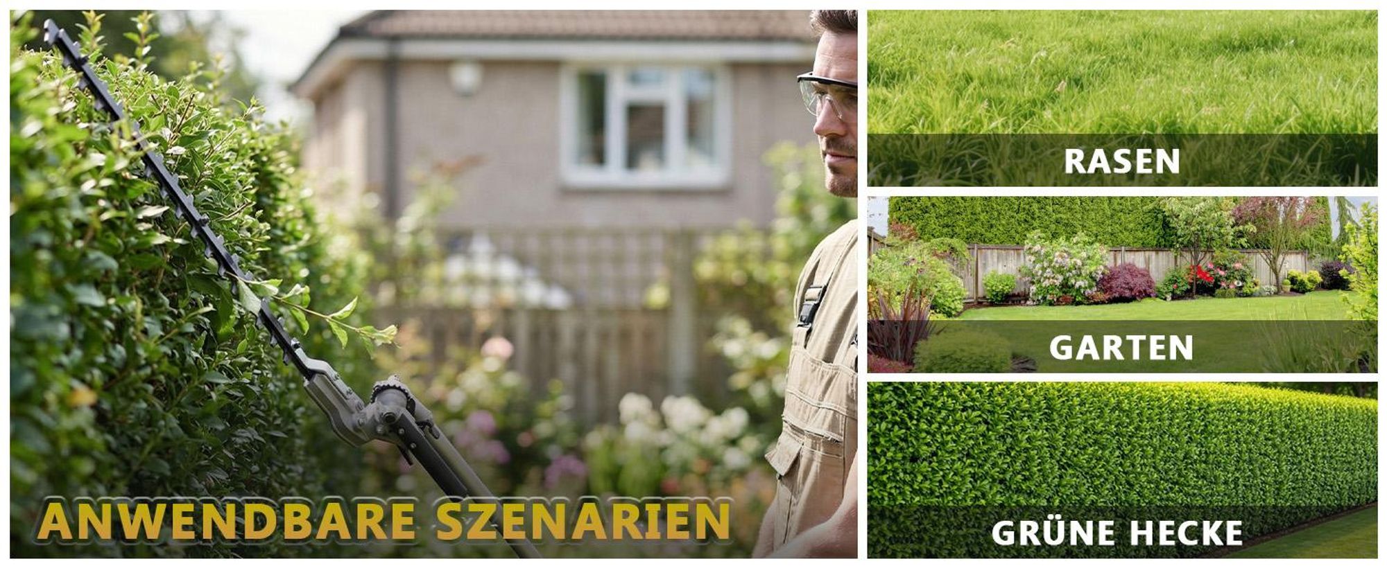 Heckenscherenkopf, Universal Doppelklingen Heckenscherenaufsatz , 65 Manganstahl Messer, 26 mm×9T für Freischneider, Gartenschneider Heckenschere
