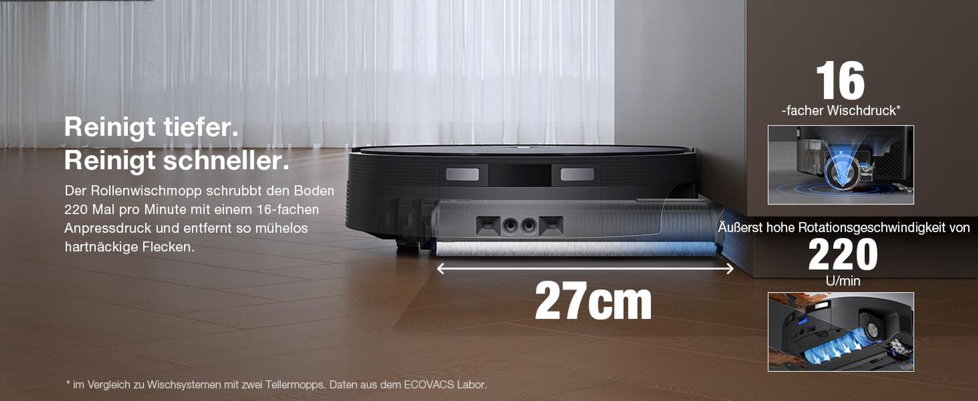 ECOVACS DEEBOT X12 OMNICYCLONE Staubsauger Roboter mit 2pcs Free Originale Reinigungslösung, Blast & 22.000 Pa, PureCyclone 2.0 Auto-Entleerung