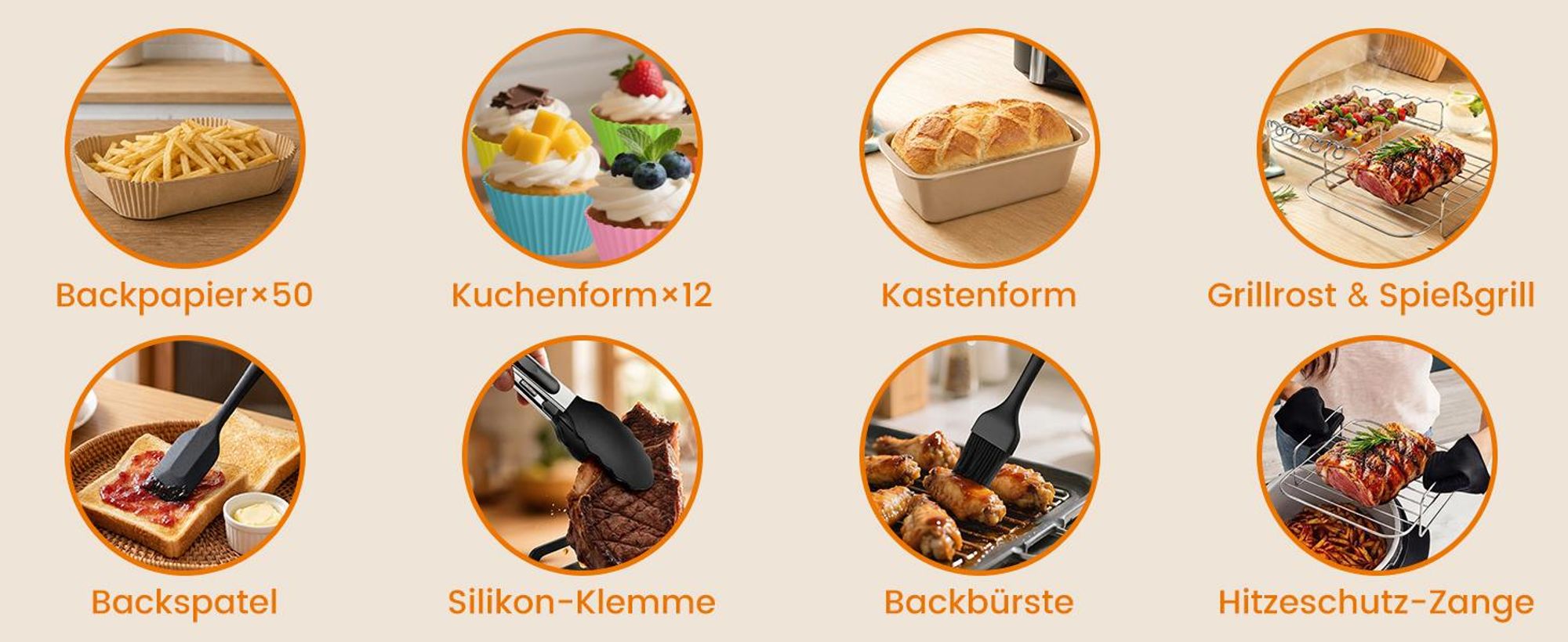 Airfryer Zubehör 24-teilig, kompatibel mit Ninja Cosori, Silikonform Zubehör Set für Dual Zone 7,6–10,4 L, faltbar, BPA-frei, spülmaschinenfest