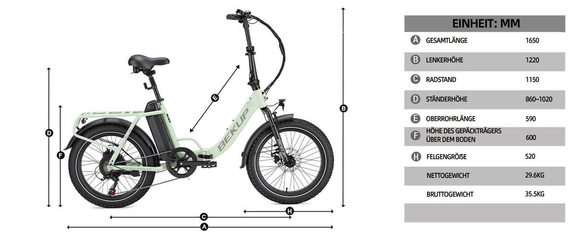 20" LCD E-Bike Elektrofahrrad 20 Zoll, 48V 15Ah Klappräder für Lange Reichweite bis 120KM, All-Terrain Ebike Herren für MTB, Pedelec E-bike 60N·M Grau