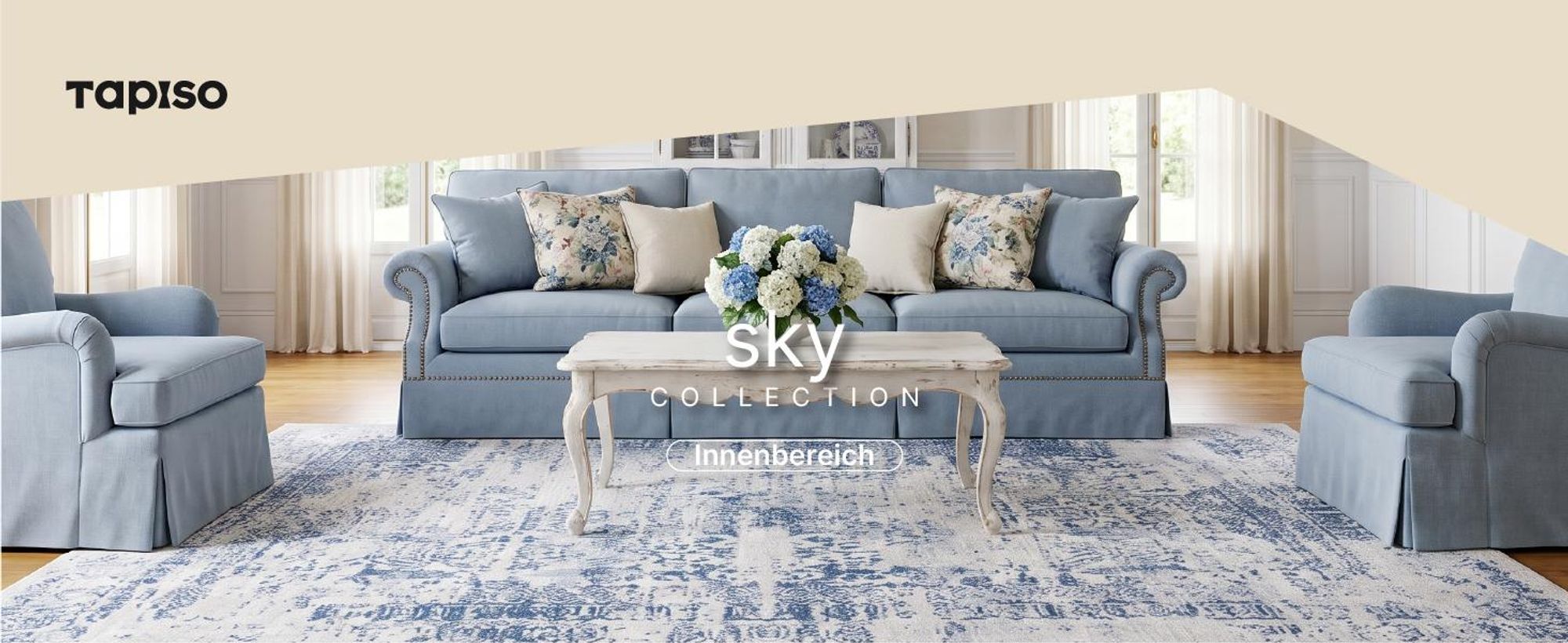Tapiso Teppich SKY Modern Beige Grau Wohnzimmer 140 x 200 cm