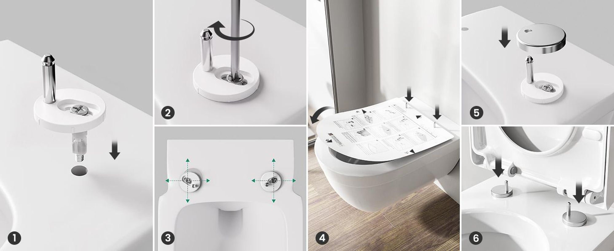 WC Sitz D Form 46 x 36 cm, Toilettendeckel Weiß mit Absenkautomatik, Soft Close, Schnellverschluss, abnehmbar, PP, 250 kg Tragkraft, Cecipa MAX