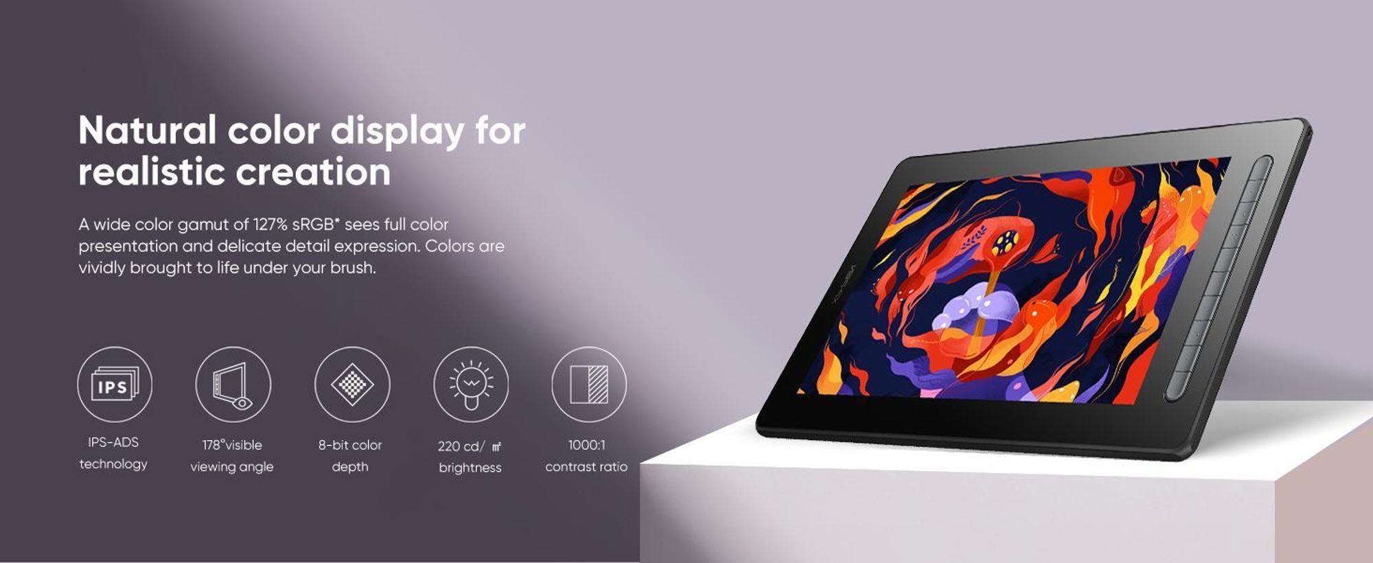 XPPen Artist 16 (Gen2), Kabelgebunden, 5080 lpi, 340,99 x 191,81 mm, USB, 1 cm, 0,6 mm