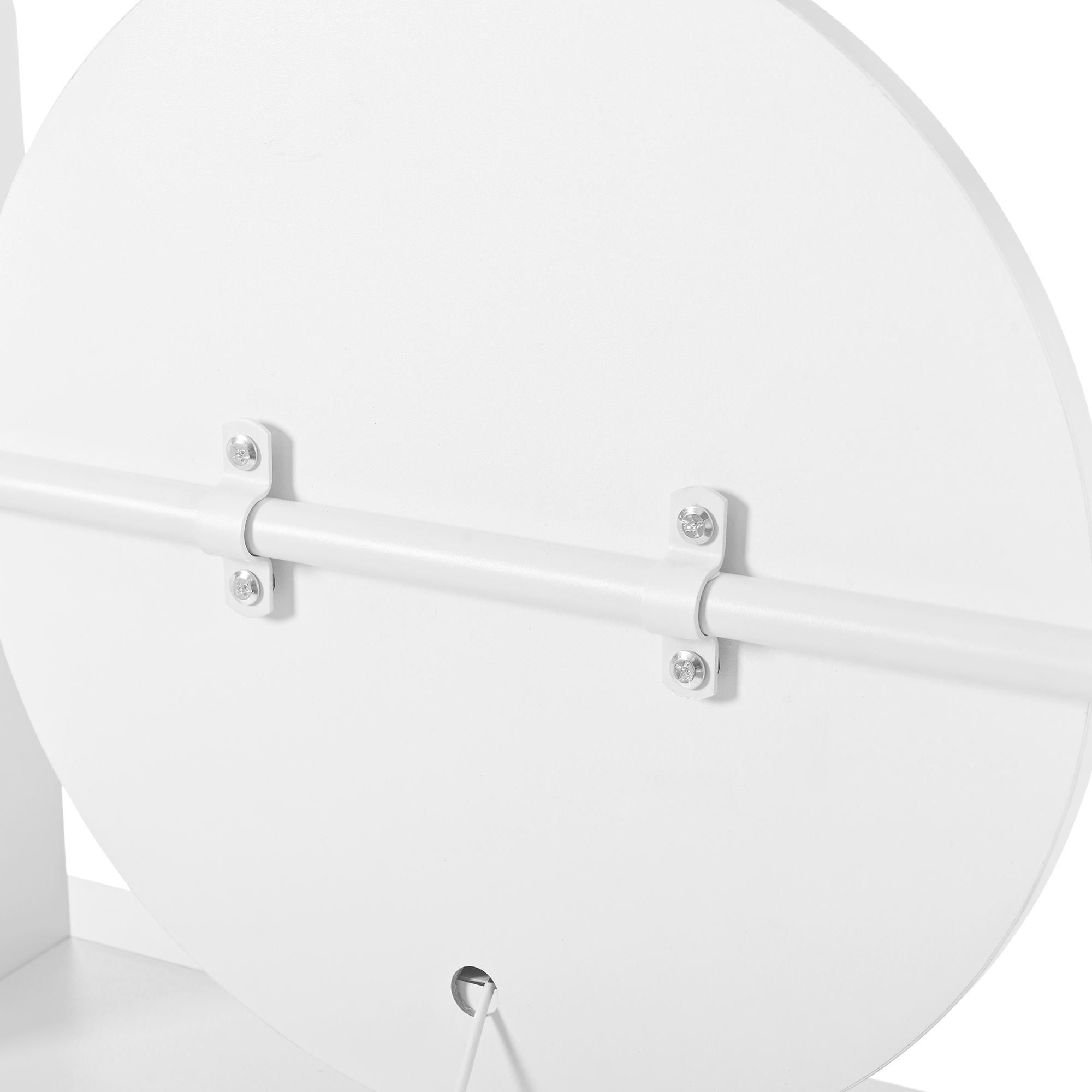Merax 4-in-1 Schminktisch mit Hocker, Ganzkörperspiegel, drehbarem LED-Tischspiegel, Einstellbare Helligkeit, 4 Schubladen und offene Regale, Weiß