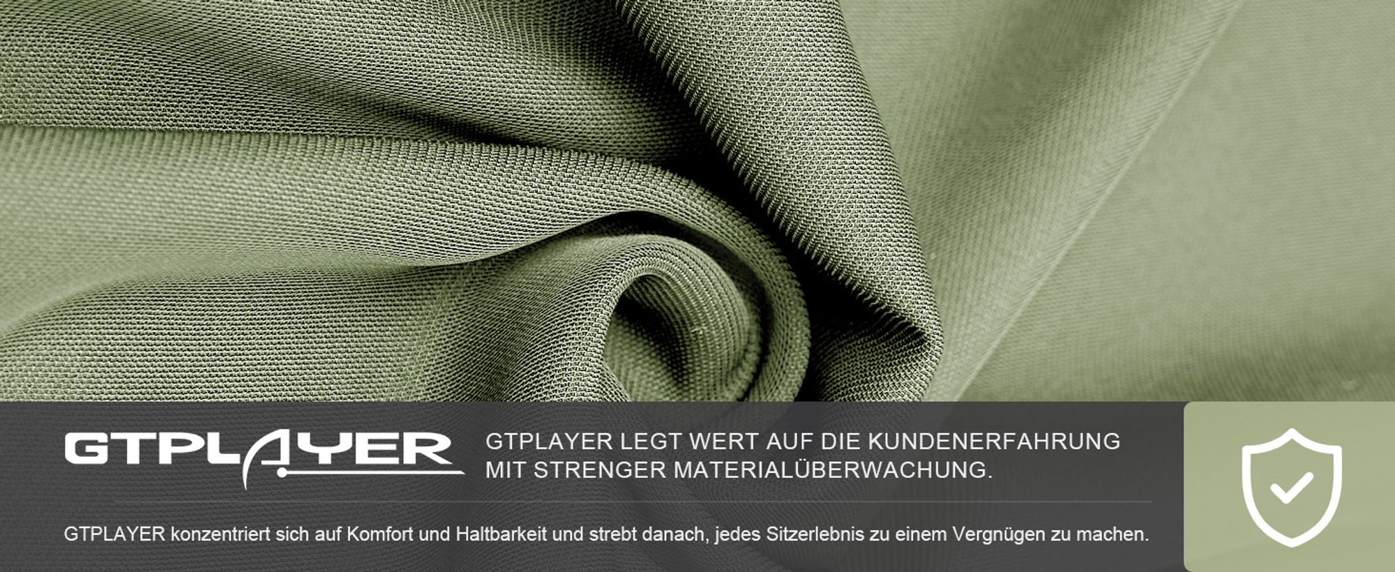 GTPLAYER Gaming Stuhl Ergonomischer Gaming Sessel Schreibtischstuhl mit Stoffoberfläche Atmungsaktiver Bürostuhl Federsitzkissen mit Fußstütze Grün