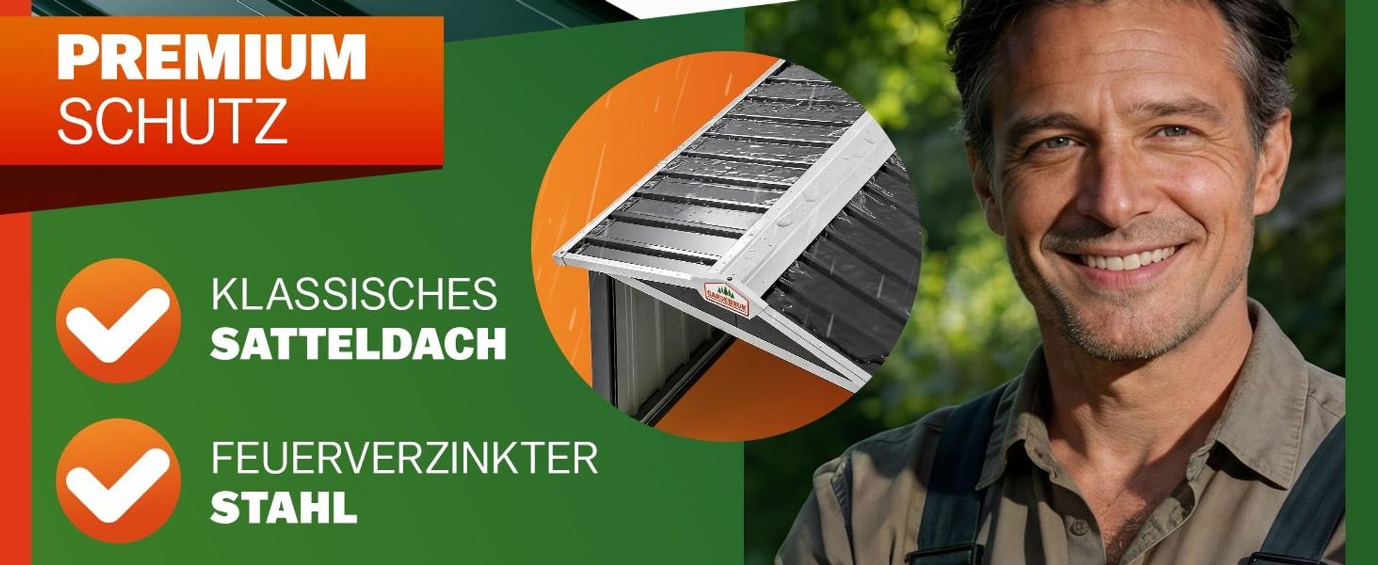 GARDEBRUK® Mähroboter Garage Metall Wetterbeständig Kabelführung 4x Erdanker Carport Rasen Garten, Farbe:Satteldach Anthrazit