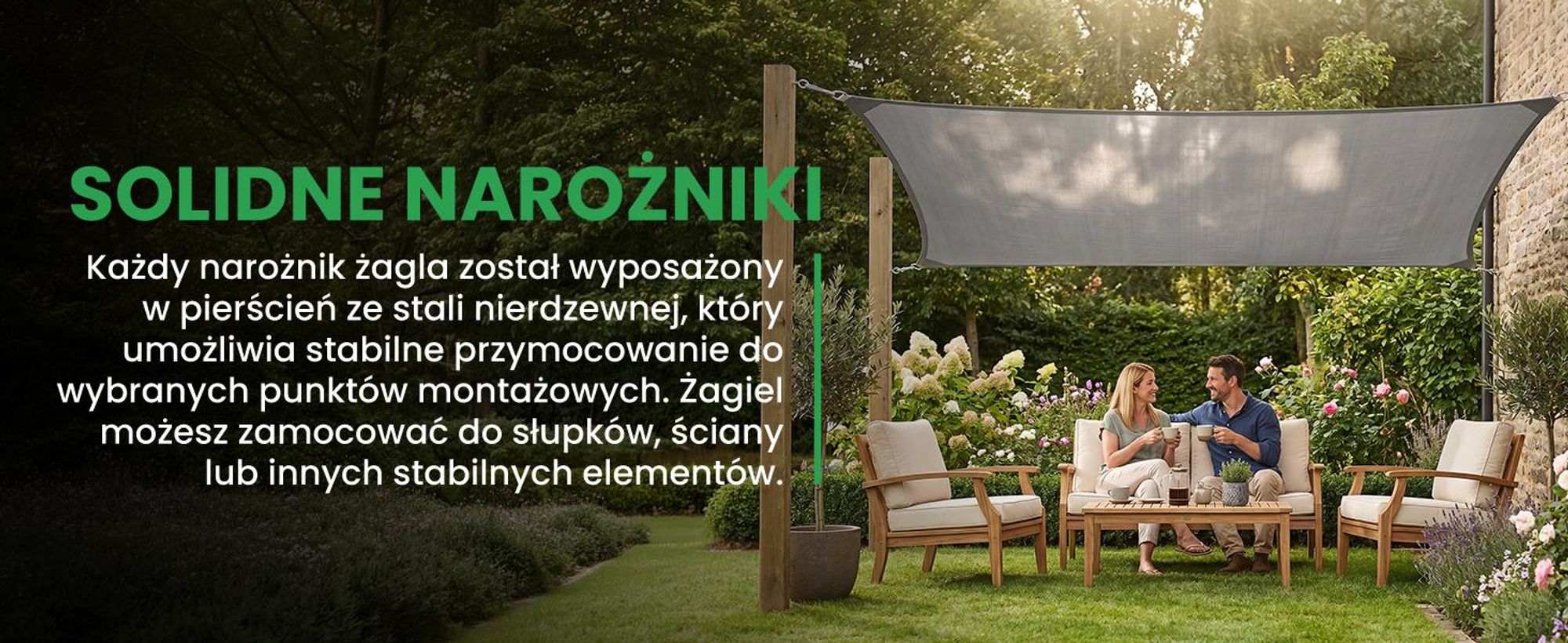 Żagiel ogrodowy przeciwsłoneczny 3 na 4 metra wodoodporny na balkon tarsa do ogrodu