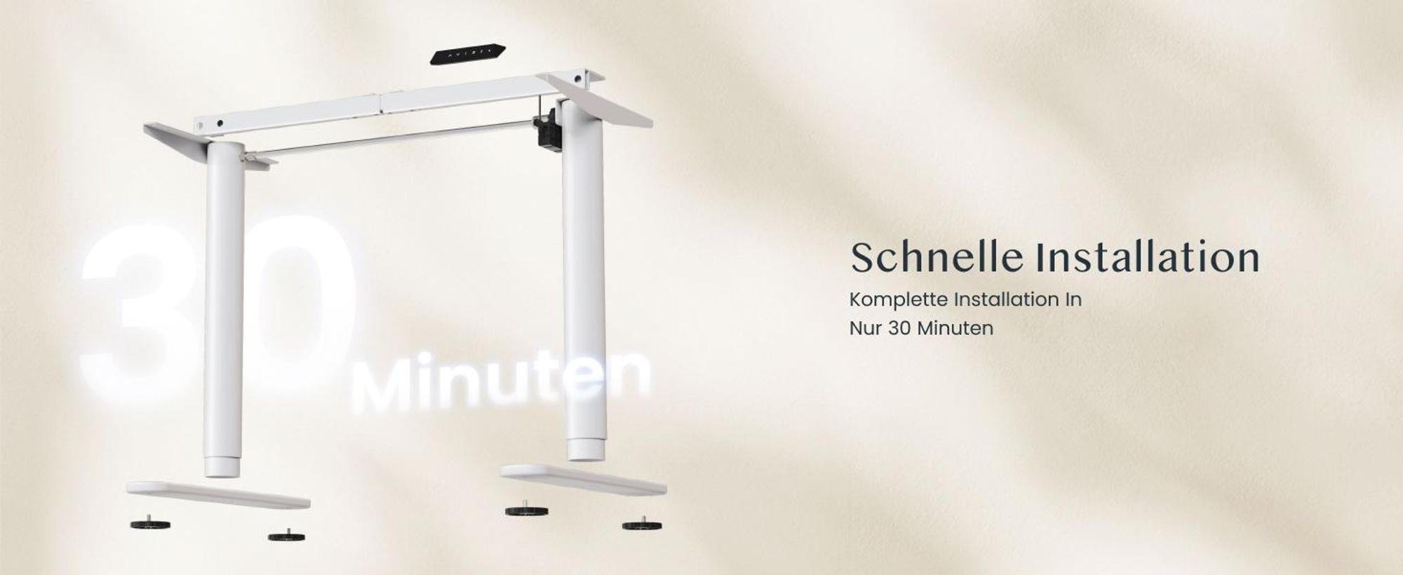FLEXISPOT CylineX Höhenverstellbarer Schreibtisch mit elegant abgerundeten Tischbeinen, 80 kg Tragkraft, 4 Memory-Funktion, Antikollisionsschutz(Weiß)
