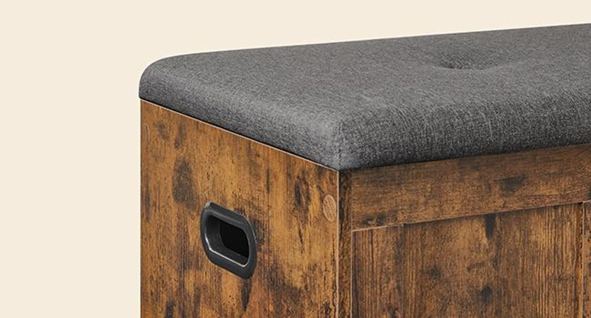 VASAGLE Truhe mit Stauraum, Truhenbank mit Deckel, für Schlafzimmer, Flur, Wohnzimmer, 41 x 101 x 49 cm, braun-grau
