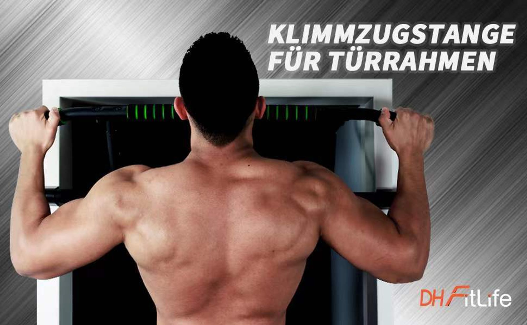 DH FitLife Klimmzugstange Türrahmen ohne Bohren & Schrauben | Pull up bar Doorway | Türreck zum Einhängen für Rückentraining | inkl. Schlingentrainer