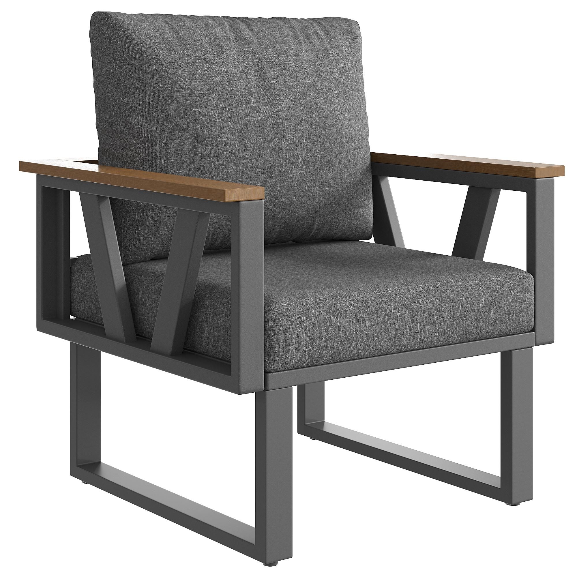 Flieks Gartenlounge-Set 7-tlg., Gartenmöbelset mit 2 Couchtischen für 6-7 Personen, Gartensofa mit abnehmbaren Kissen, Loungemöbelset Grau