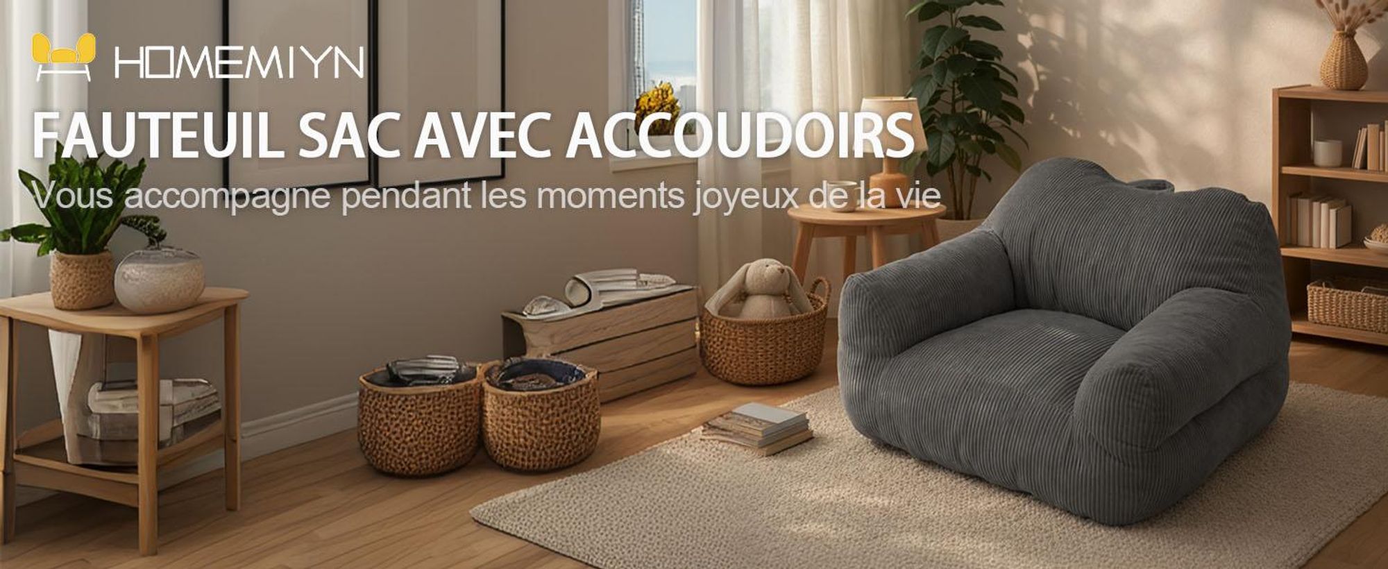 Pouf géant pour adulte, rembourrage en mousse déchiquetée, canapé de sol moelleux, forme carrée, gris