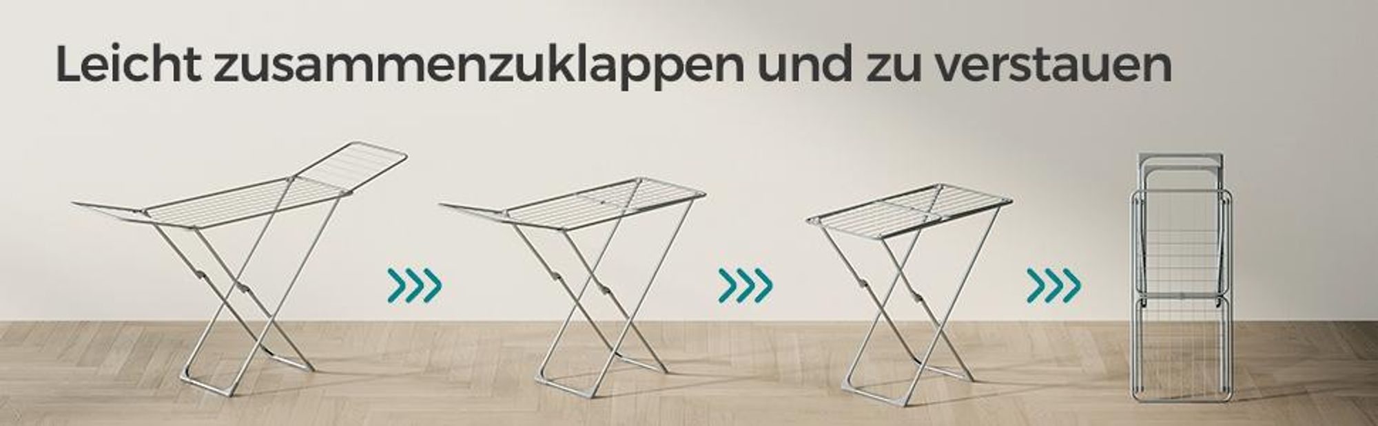 SONGMICS Wäscheständer, Standtrockner klappbar, Flügelwäscheständer, freistehend