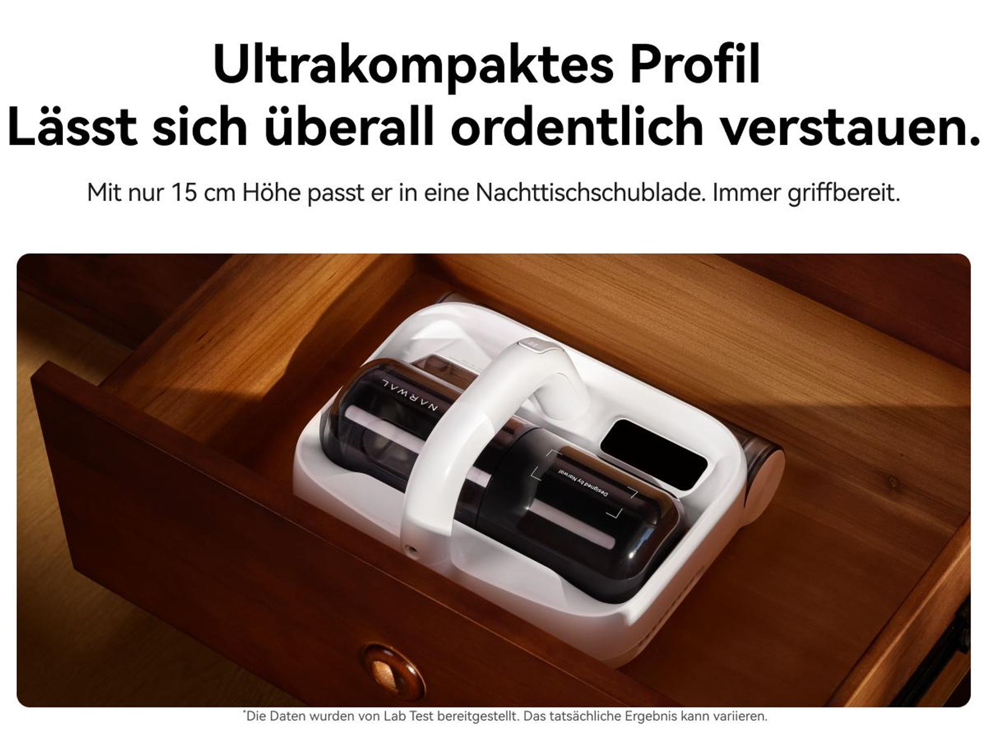 NARWAL U50 Matratzenstaubsauger, 15 kPa, 58 °C, 65.000 Schläge/min, 1,9 kg, UV-C, 4 m Kabel
