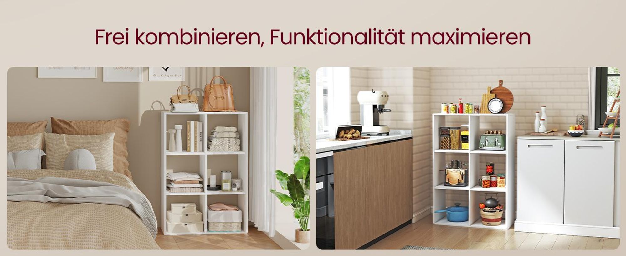 VASAGLE Standregal mit offenen Fächern, 3 Ebenen Würfelregal, Bücherregal für Wohnzimmer, Schlafzimmer, Homeoffice, weiß