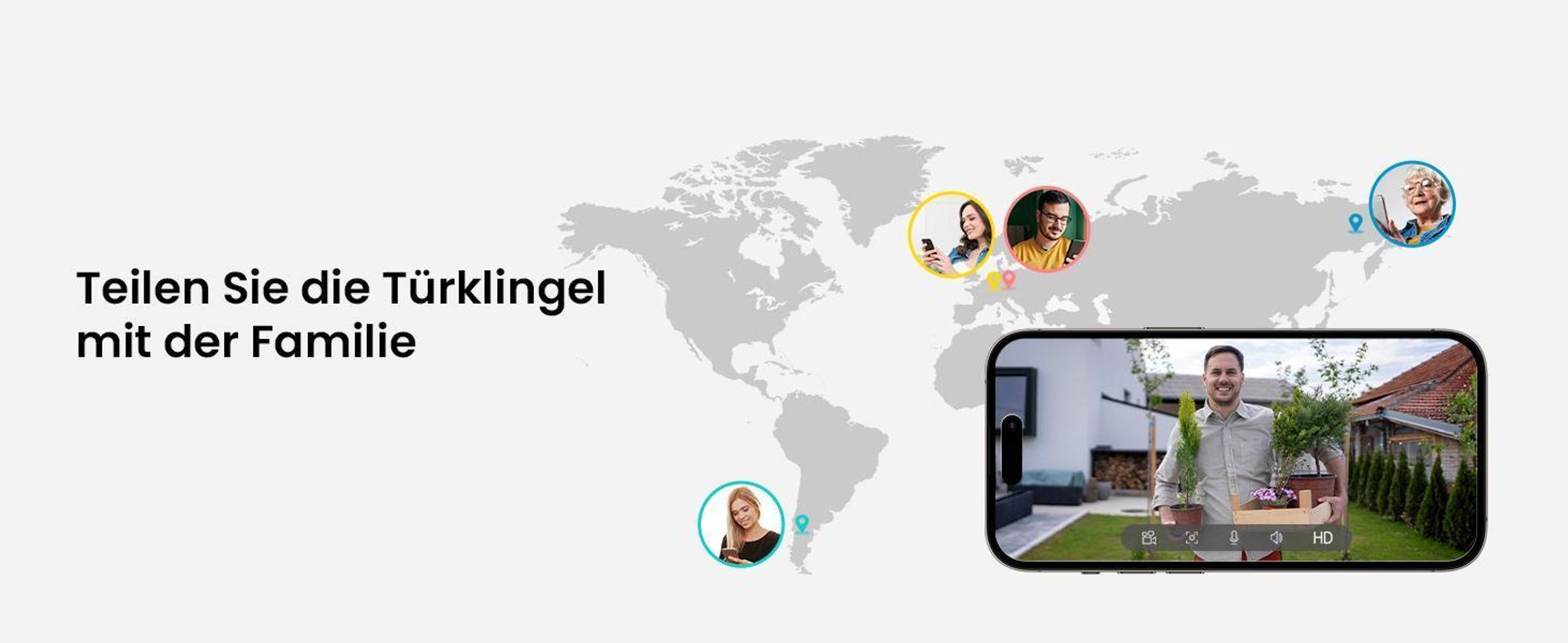 ieGeek 2K Video Türklingel mit Kamera und Wlan, Funkklingel Wasserfest mit Gong, Klingel Haustür mit PIR Personenerkennung,166° Blickwinkel 32GB SD