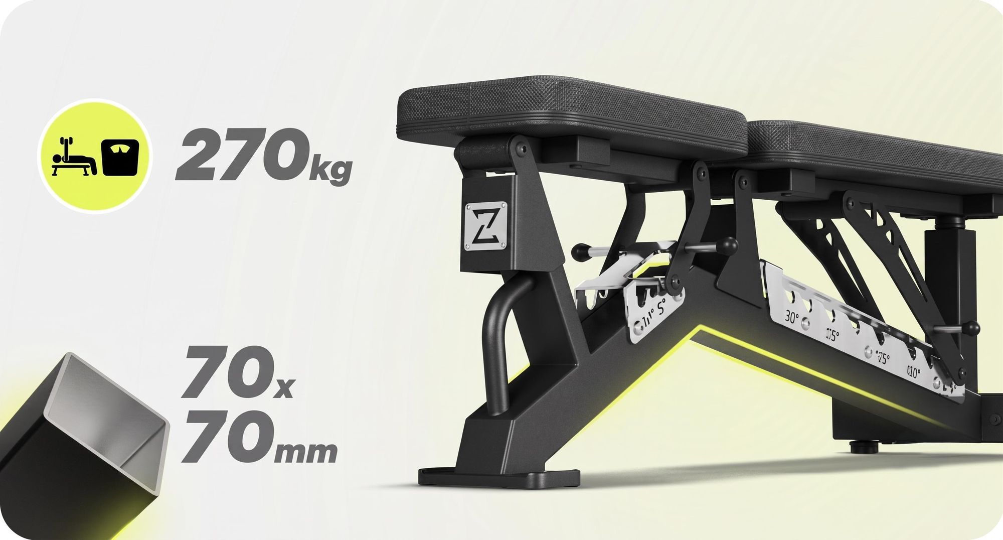 ZIPRO Powerhouse – nastaviteľná posilovňa s činkami: lavička na bench press, naklonená lavička, rovná lavička, tréningová lavička, posilovňa, 270 kg, pevná konštrukcia, domáca posilovňa, skladacia fitness lavička