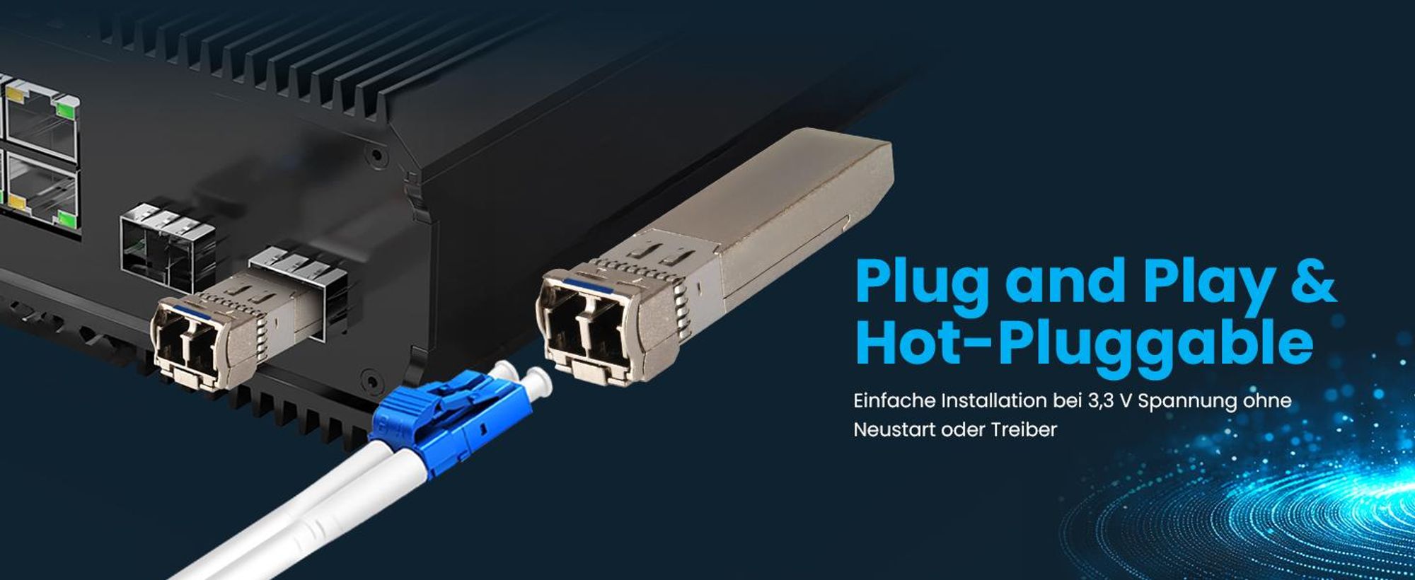 Extralink SFP 1,25G, SFP WDM Modul, 1.25 Gbps, 1310/1550 nm, Single Mode, 3 km, SC, DOM, Paar, dediziert für HP/Aruba