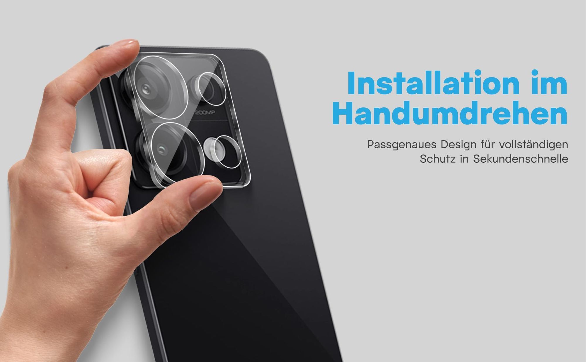2x Kameraschutz aus 9H Glas für Xiaomi Redmi Note 13 Pro 5G in passgenauem Design