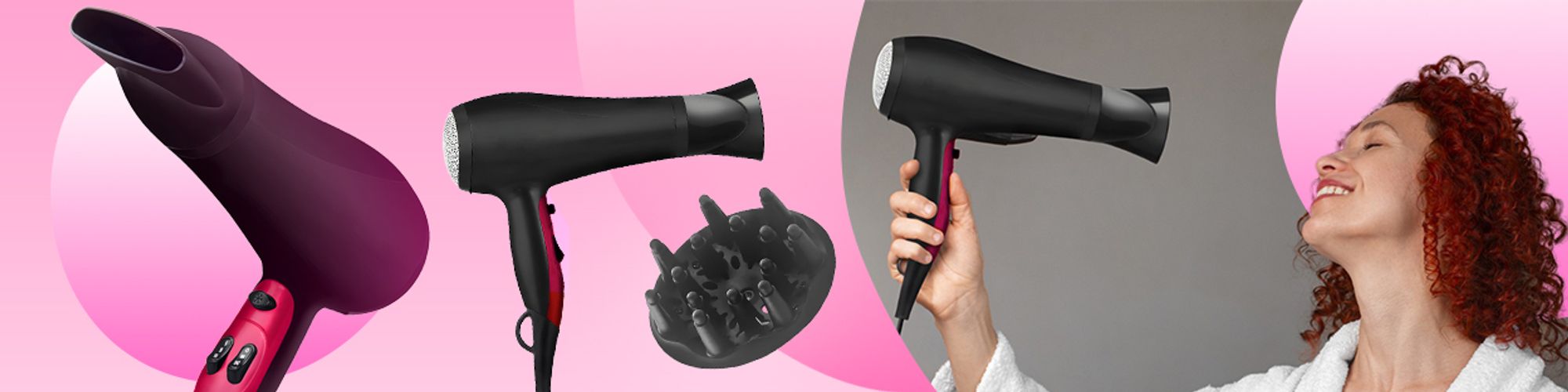 Haartrockner Ionen Fön mit Stylingdüsen und Diffusorr Föhn für Familie Windgeschwindigkeiten Haarstyling Temperaturstufen Kaltluft 2 Modus 2200W Retoo