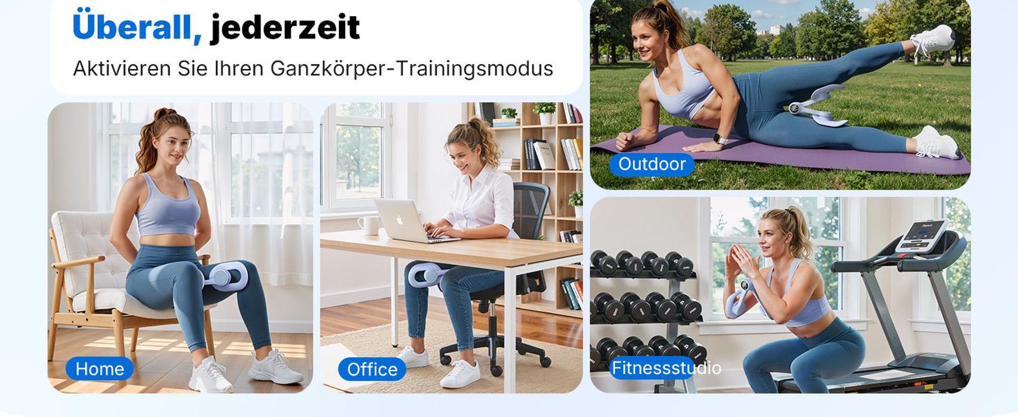 360° drehbarer Beckenboden- & Oberschenkeltrainer – LED-Display, kompakt & tragbar, für Gesäß, Rücken & Arme, Postnatale Rückbildung, Zuhause & Büro