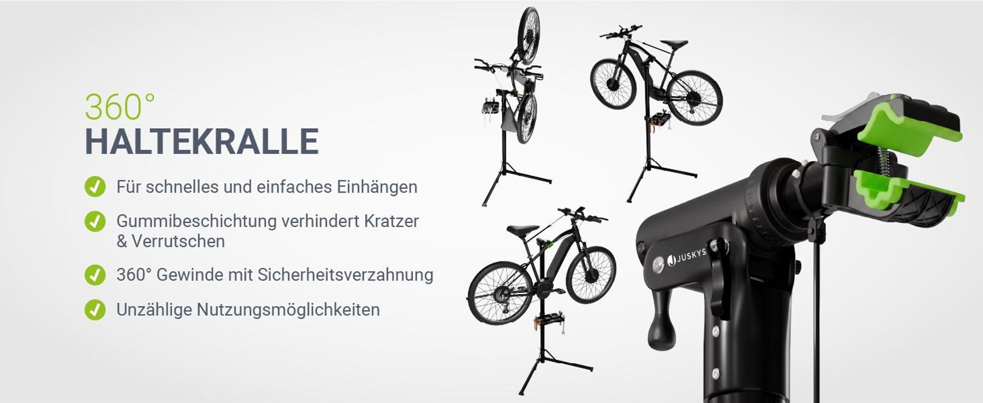 Juskys Klappbarer Fahrrad Reparaturständer - höhenverstellbar, bis 50 kg, lackschonende Gummibeschichtung