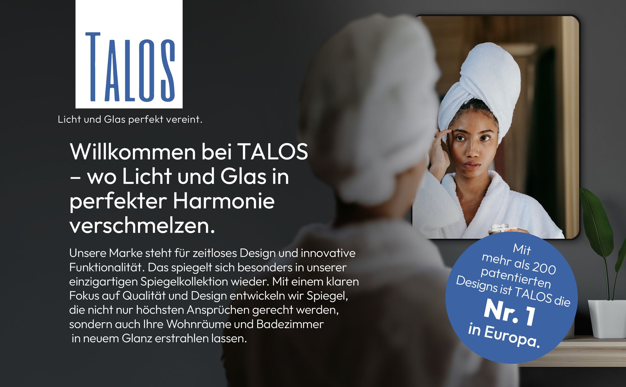 Badspiegel schwarz TALOS Black Living 80x60 cm - Spiegel schwarz feuchtraumgeeignet durch Aluminiumrahmen - Wandspiegel hochwertigen Aluminiumrahmen