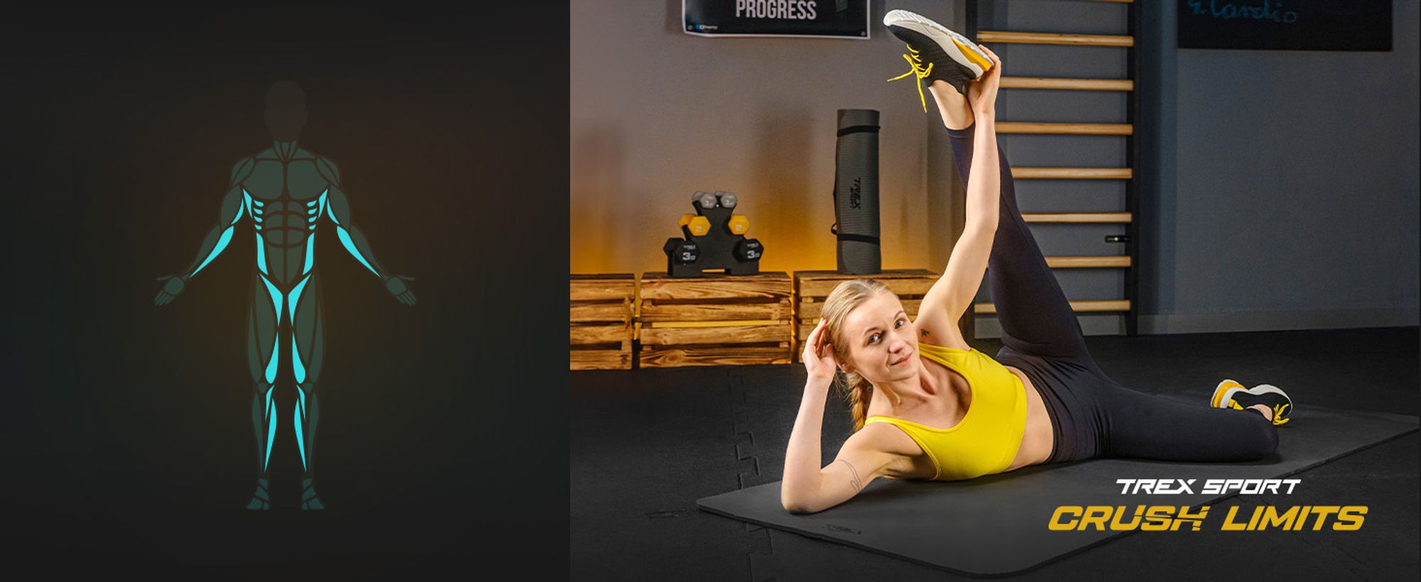 TREX SPORT Gymnastikmatte Fitnessmatte TX-019NGM | Yogamatte Pilates 190×80×1cm|Trainingsmatte rutschfest, wasserdicht, Tragegurt | Sportmatte schwarz