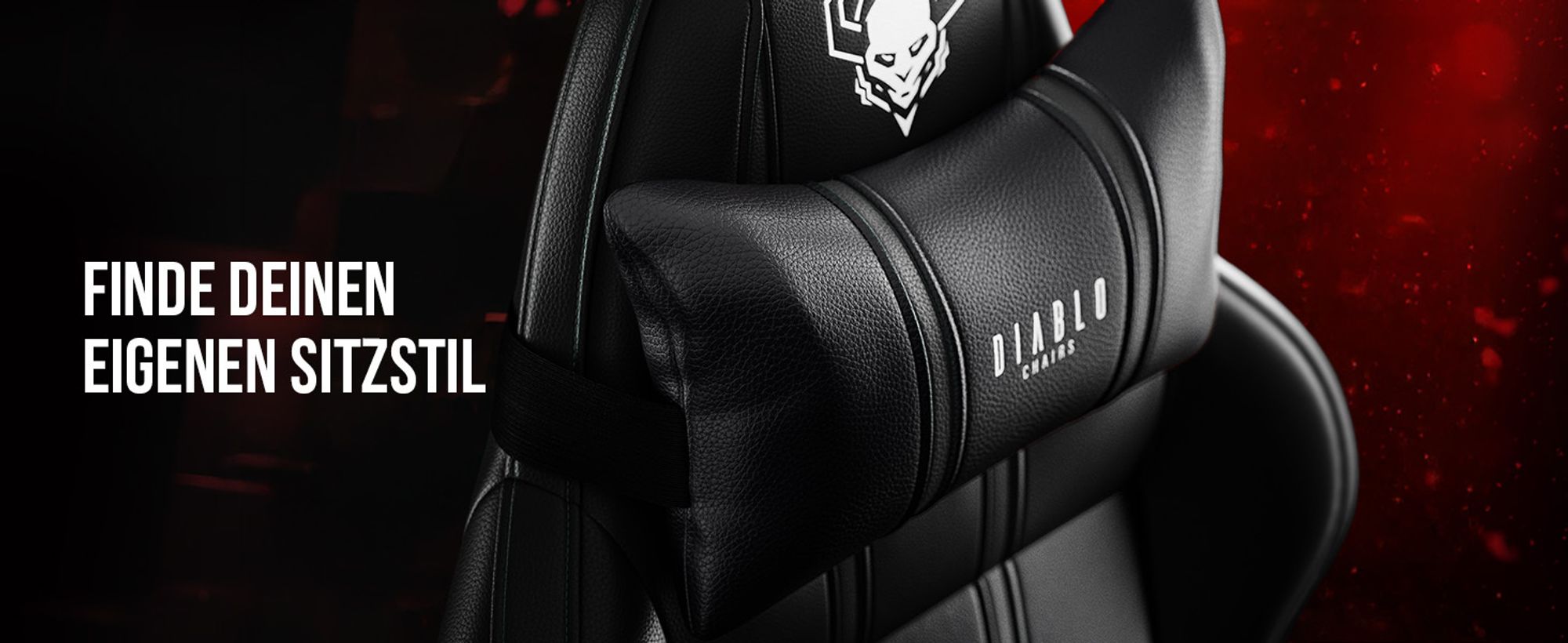 Diablo X-One 2.0 Gaming Stuhl Bürostuhl Schreibtischstuhl Verstellbare Armlehnen Ergonomisch Nacken/-Lendenkissen Farbe: Schwarz, Größe Normal