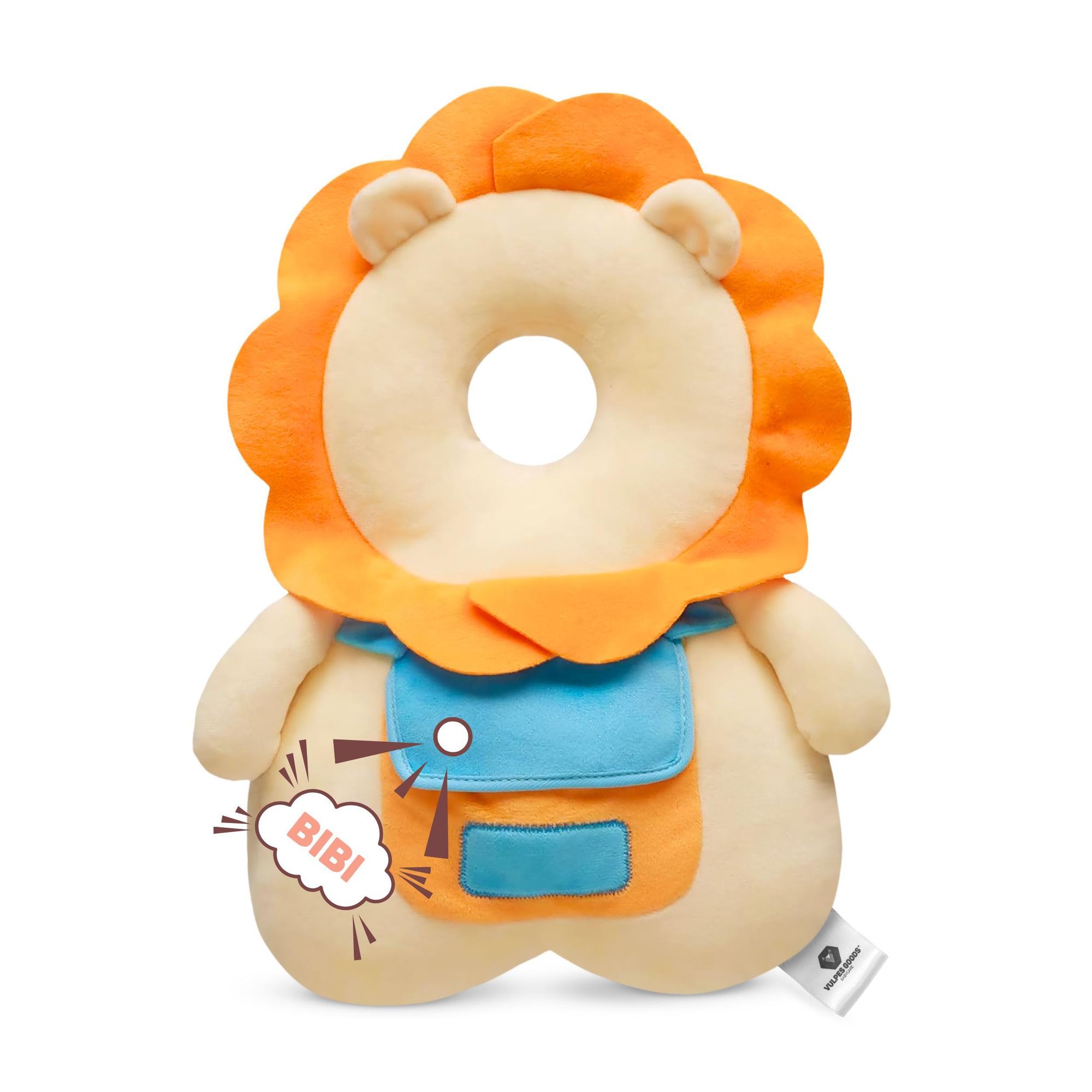 Vulpes Goods Baby Kopfschutz, Fallschutz-Rucksack für Kinder, 3D Löwenform, Kopf-Rückenprotektor Kleinkinder, sicher Krabbeln & Gehen lernen