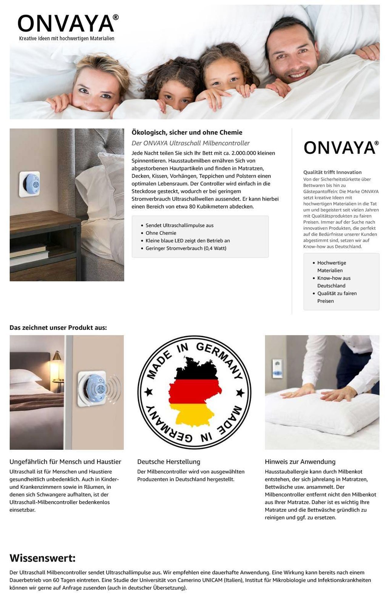 SELVA Milbenschutz Ultraschall, 2er Set, Blau, klein und unauffällig