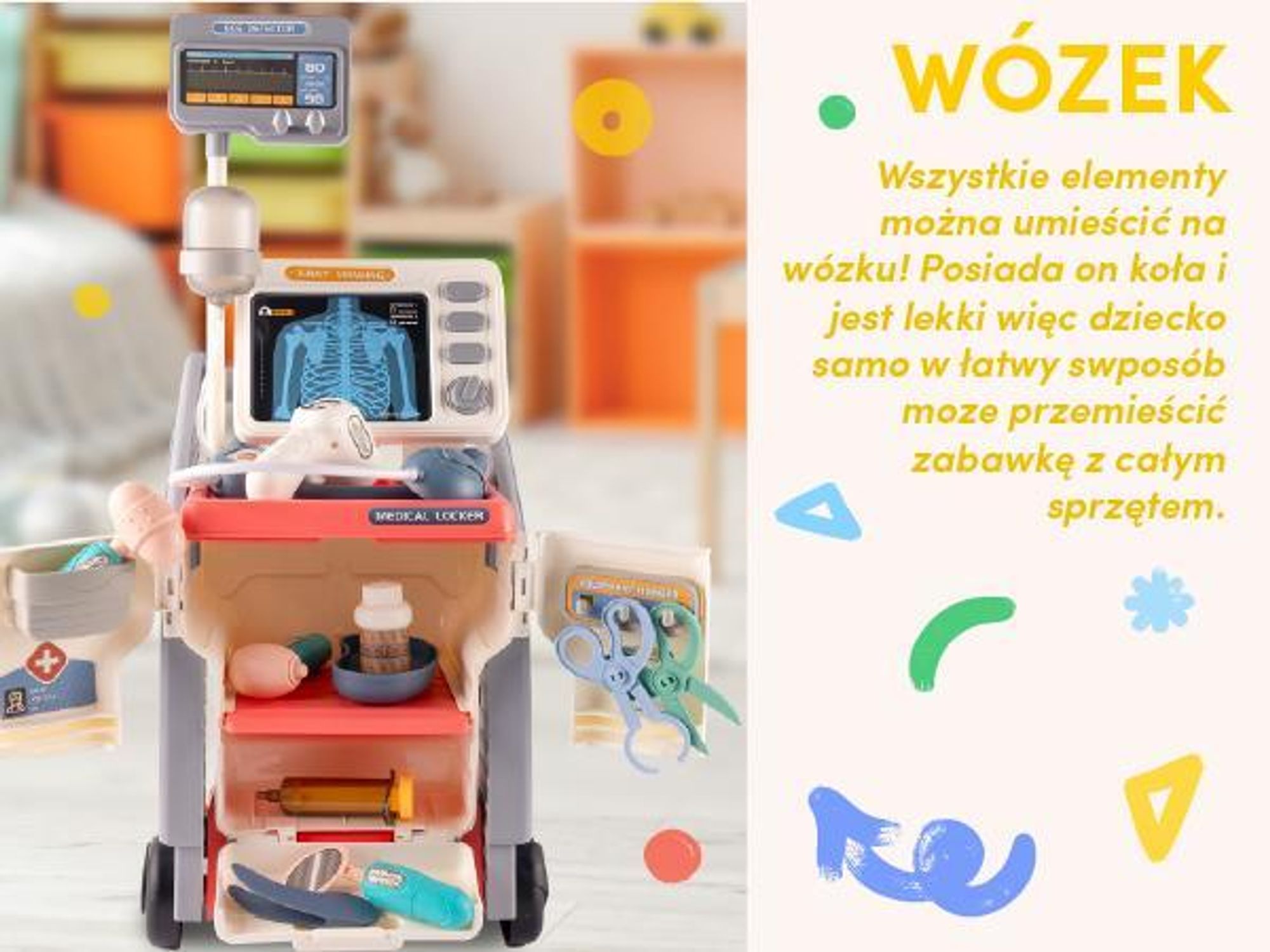 Duży dzięcięcy zestaw lekarski z EKG oraz akcesoriami