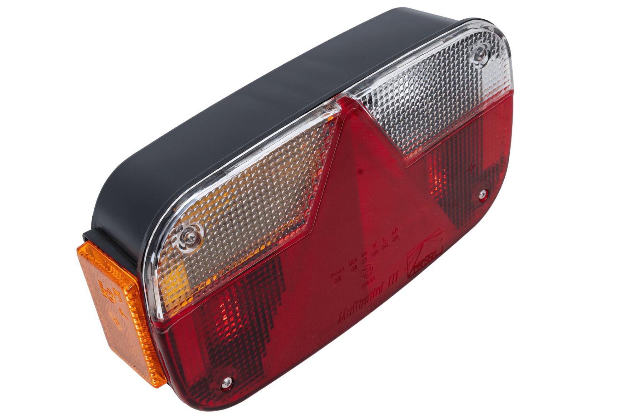 ASPÖCK Multipoint III Rückleuchte links 8 Funktionen 12 V 244 x 138 x 60 mm IP64 Bajonett 8-Pin E4 ADR Zone 2 für Anhänger und Bus