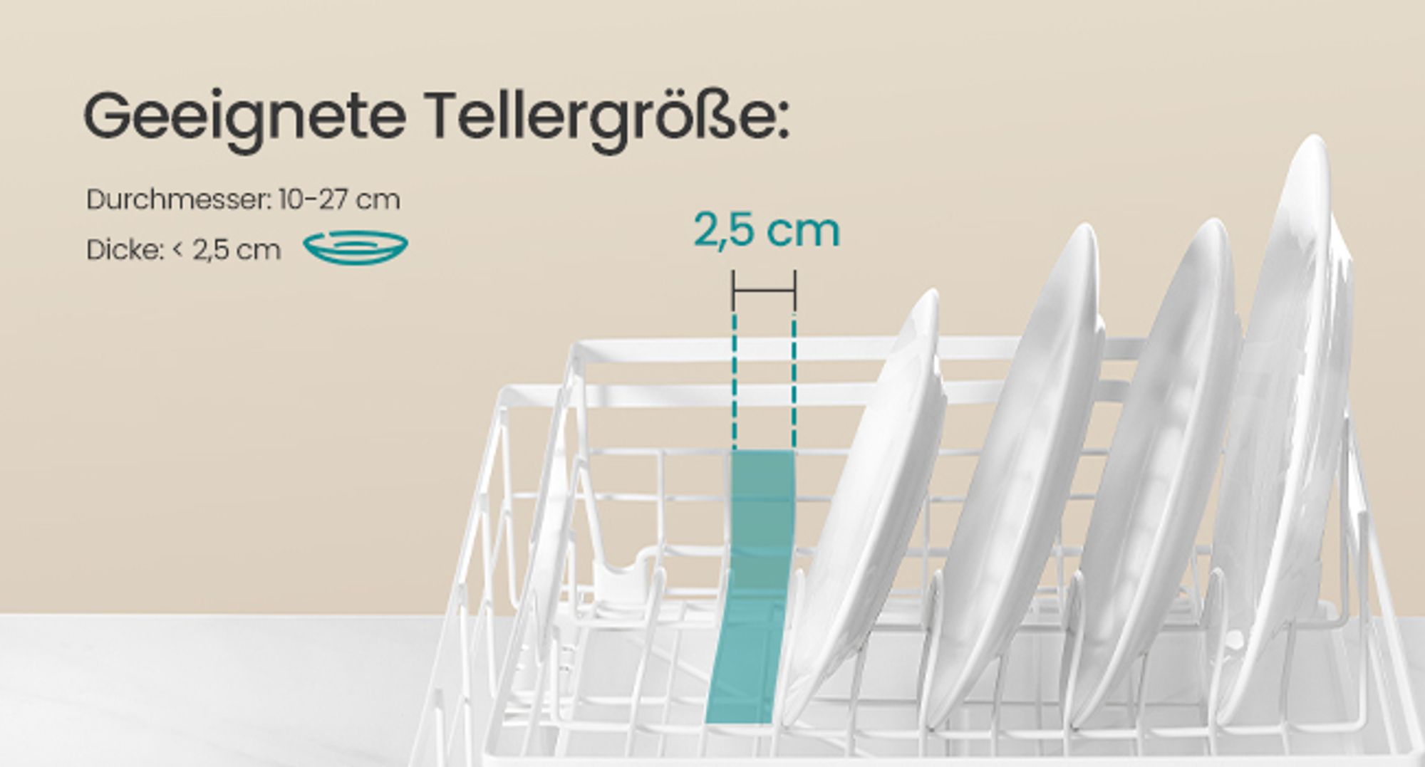 Abtropfgestell Geschirr, ausziehbarer Geschirr-Abtropfständer, drehbarer und ausziehbarer Ablauf, Silikonmatte, (31-56) x 42 x 20 cm, weiß-grau