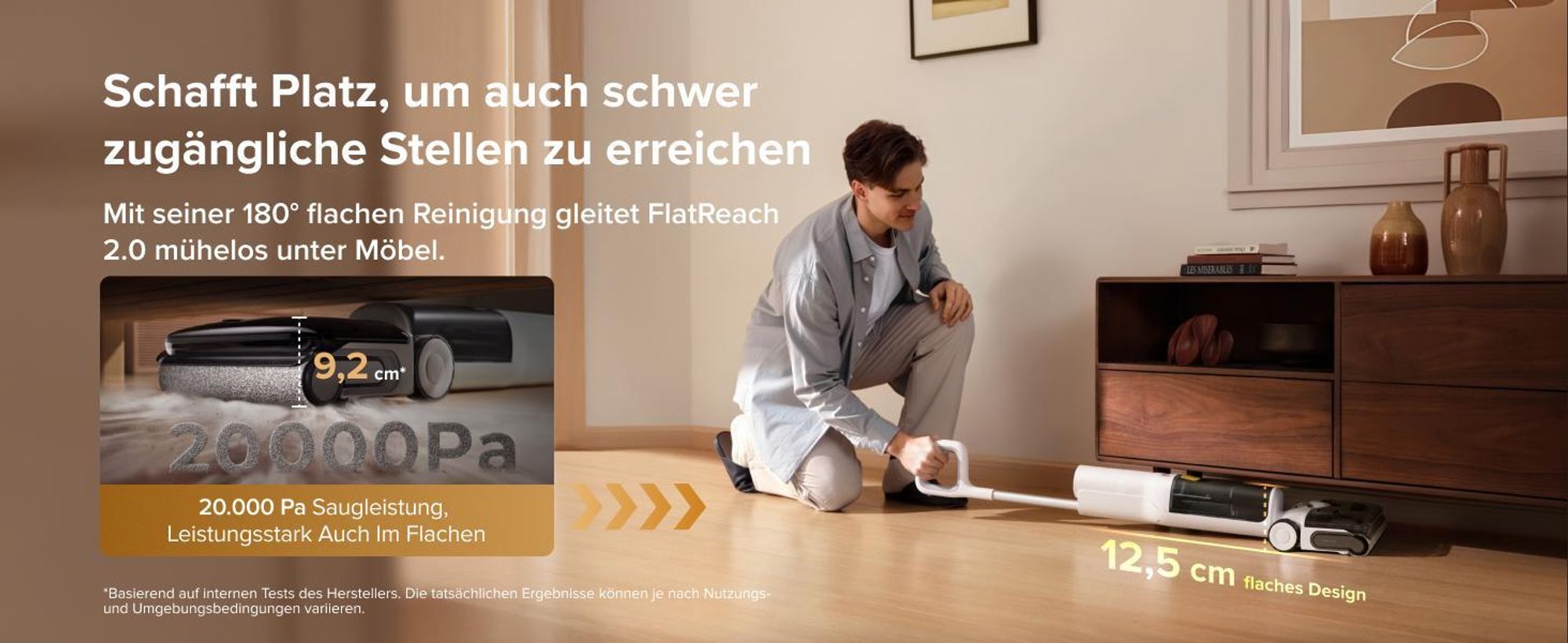 Roborock F25 GT Gen 2 Set Nass und Trockensauger, 20000 Pa, Jawscrapers Anti-Verwicklung, 90℃ Hochtemperatur-Selbstreinigung, 70°-Schwenkwinkel-Design