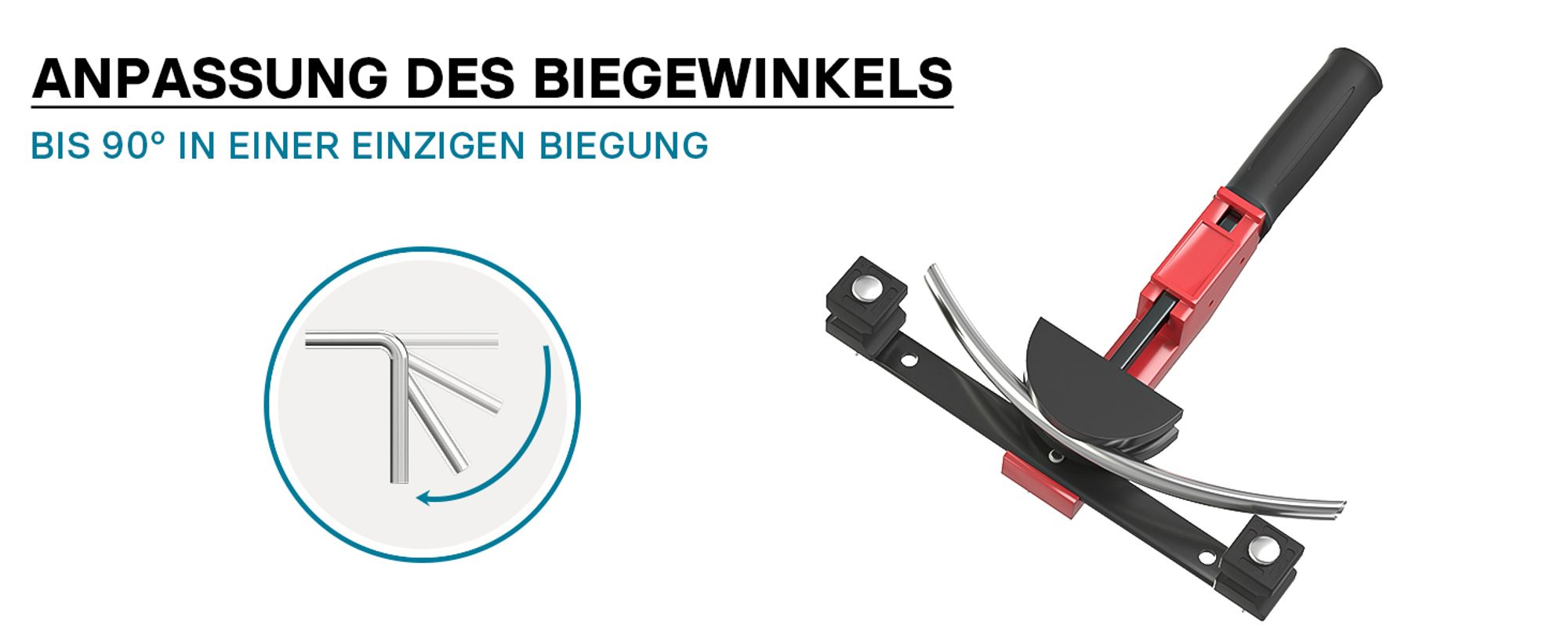 Wiltec Rohrbiegemaschine manuell, für Rohrdurchmesser 14-32 mm und Biegeradius bis 90°, Handbiegegerät für Alu-, Kupfer- und Kunststoffrohre, Rohrbieger