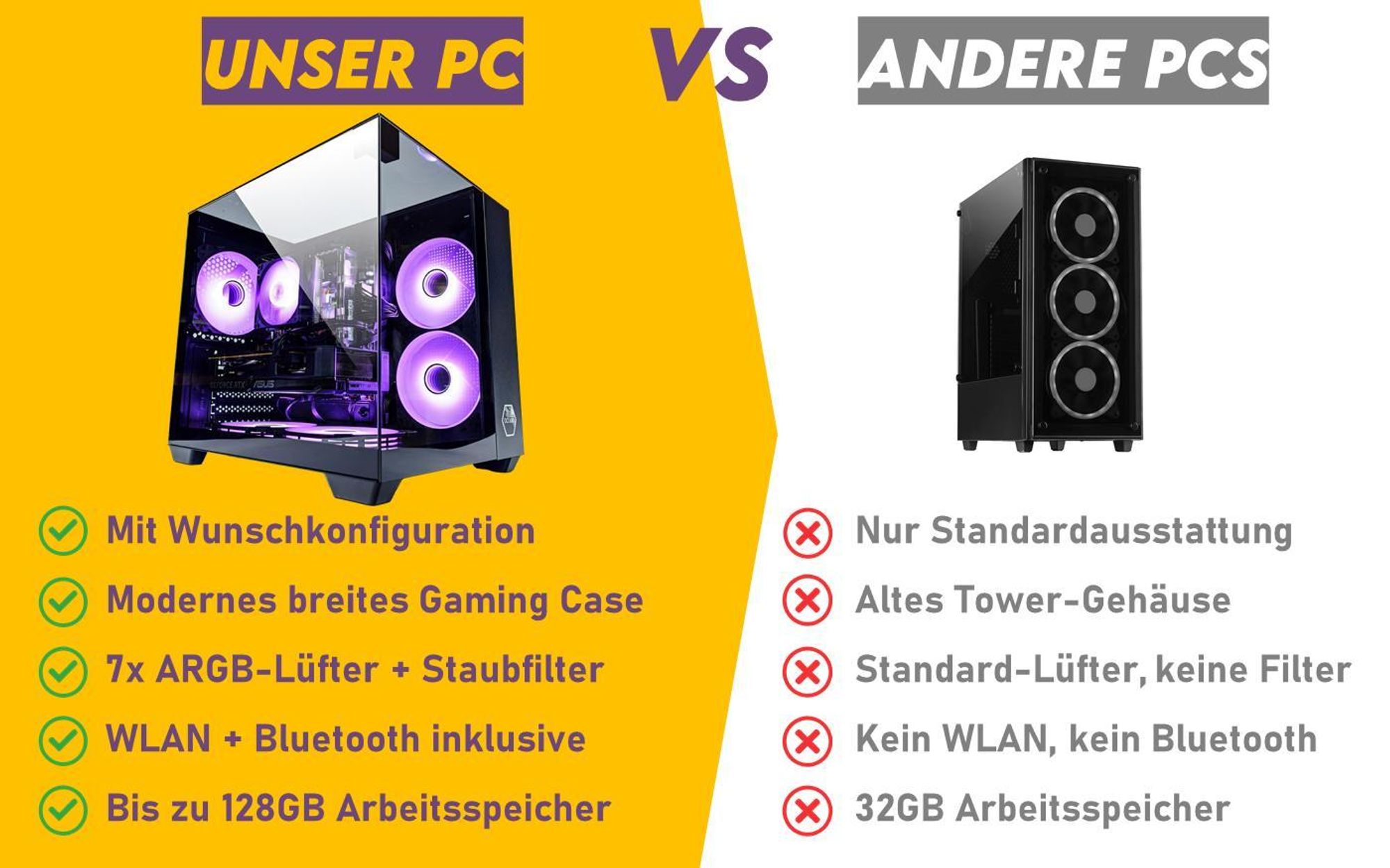 VENOM Black Gaming PC, Luftkühlung, ARGB, WLAN+ Bluetooth, mit Intel®, 32 GB RAM, 240 GB SSD, AMD RX 570 8GB, Win 11 Pro