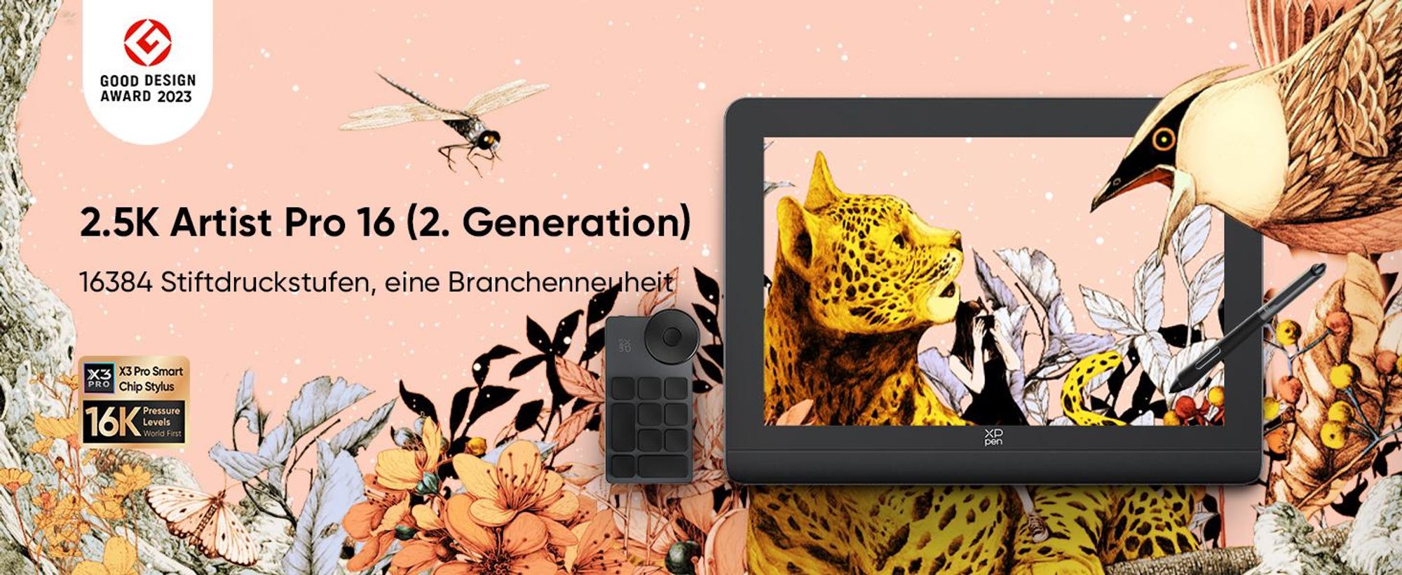 XPPen Artist 16 Pro (2nd Gen) + RC Grafiktablet