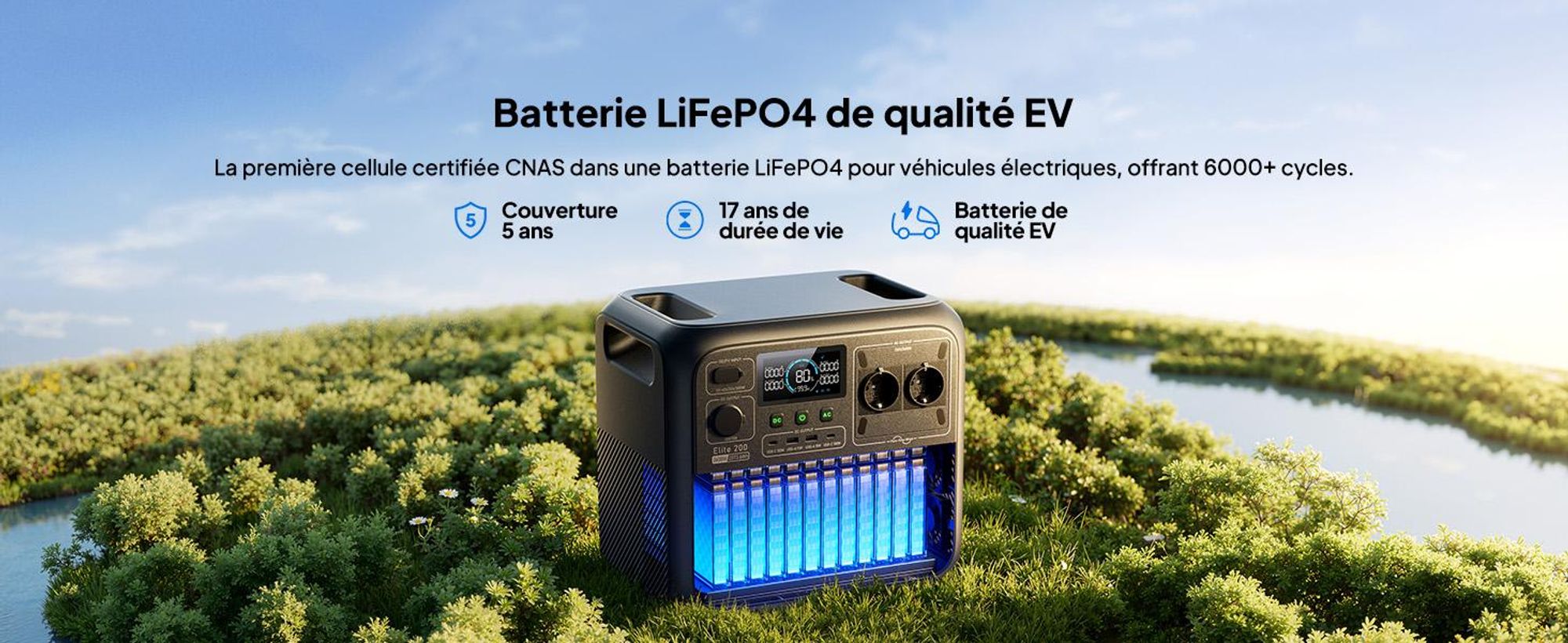 BLUETTI Elite 200 V2, draagbare powerstation, 2073,6 Wh LiFePO4 batterij, met 2 x 2600W AC-uitgangen, zonnegenerator voor kamperen, off-grid gebruik