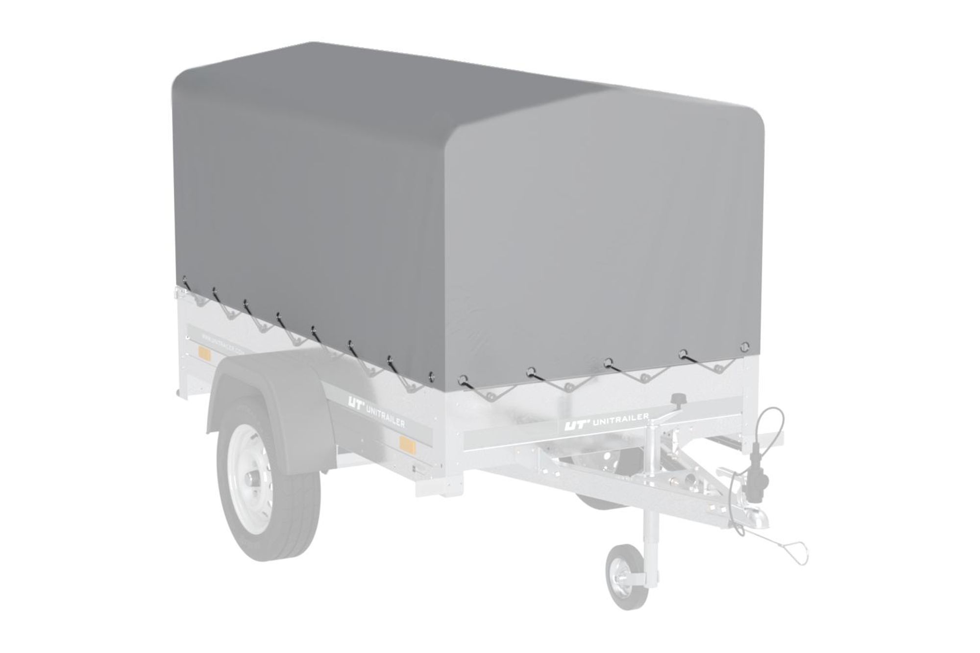 UNITRAILER – Plachta na príves, 200x106 cm, sivá, vysoká plachta 80 cm